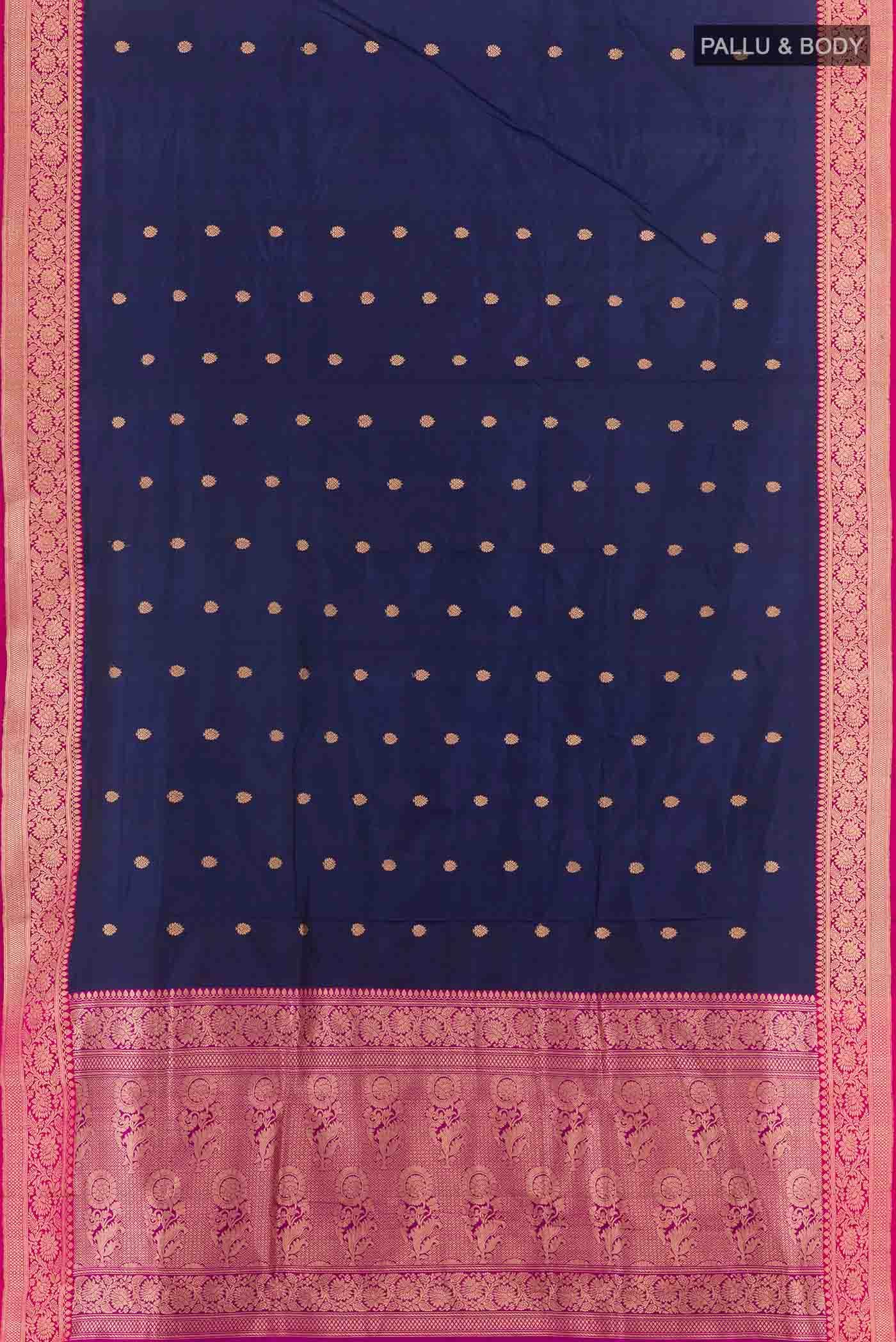 Blue Banarasi Katan Silk Saree
