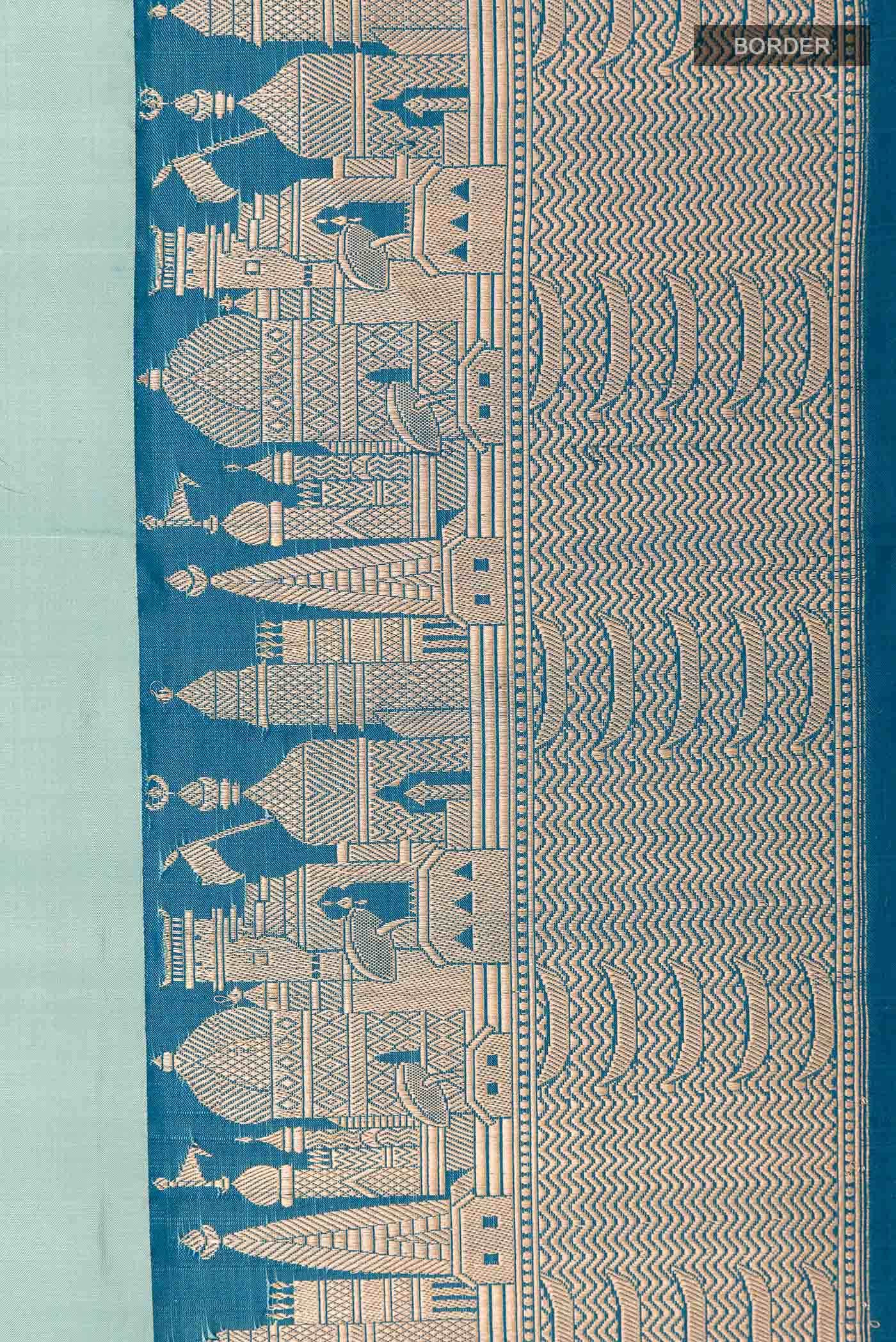Maya Blue Banarasi Katan Silk Saree