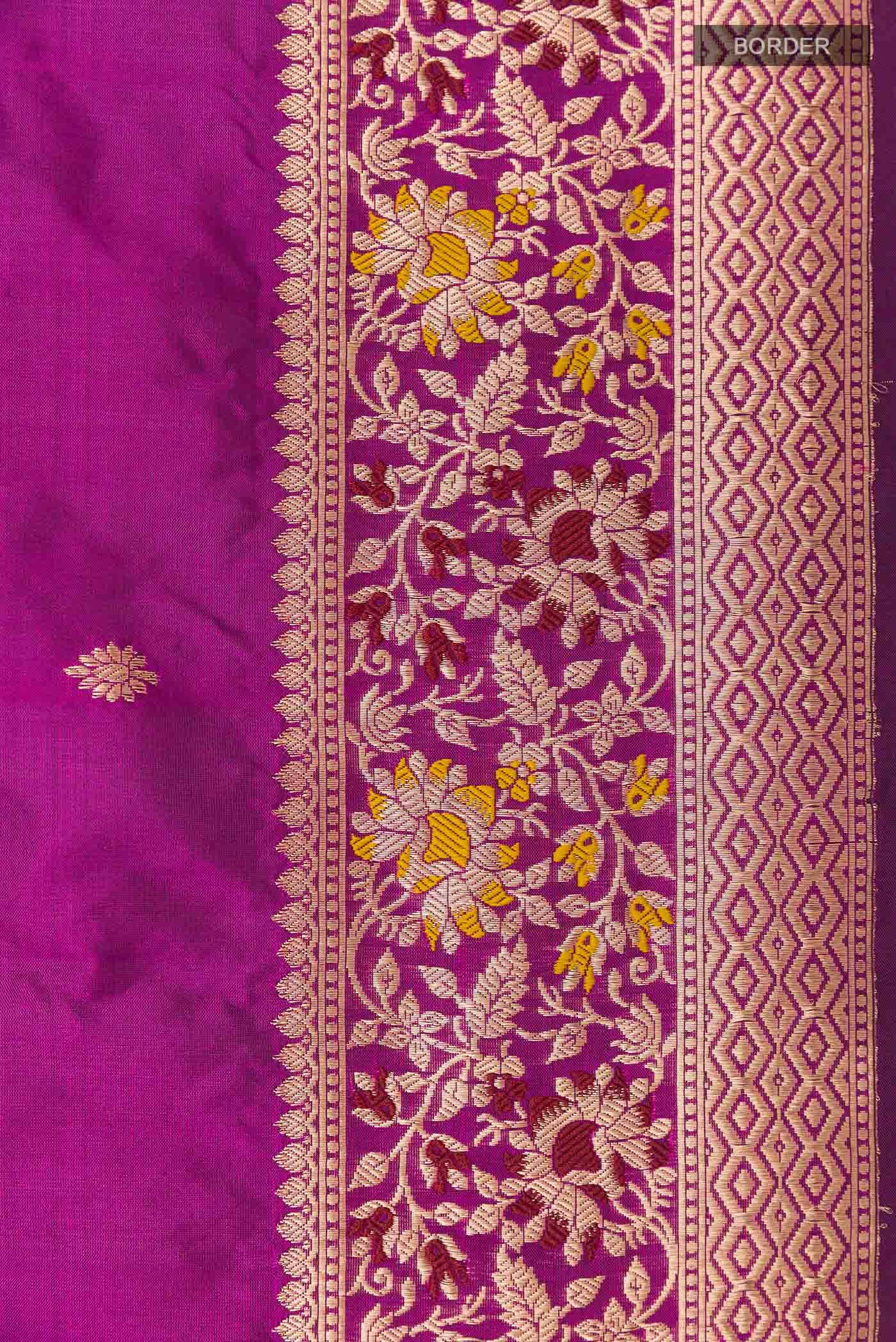 Purple Banarasi Katan Silk Saree