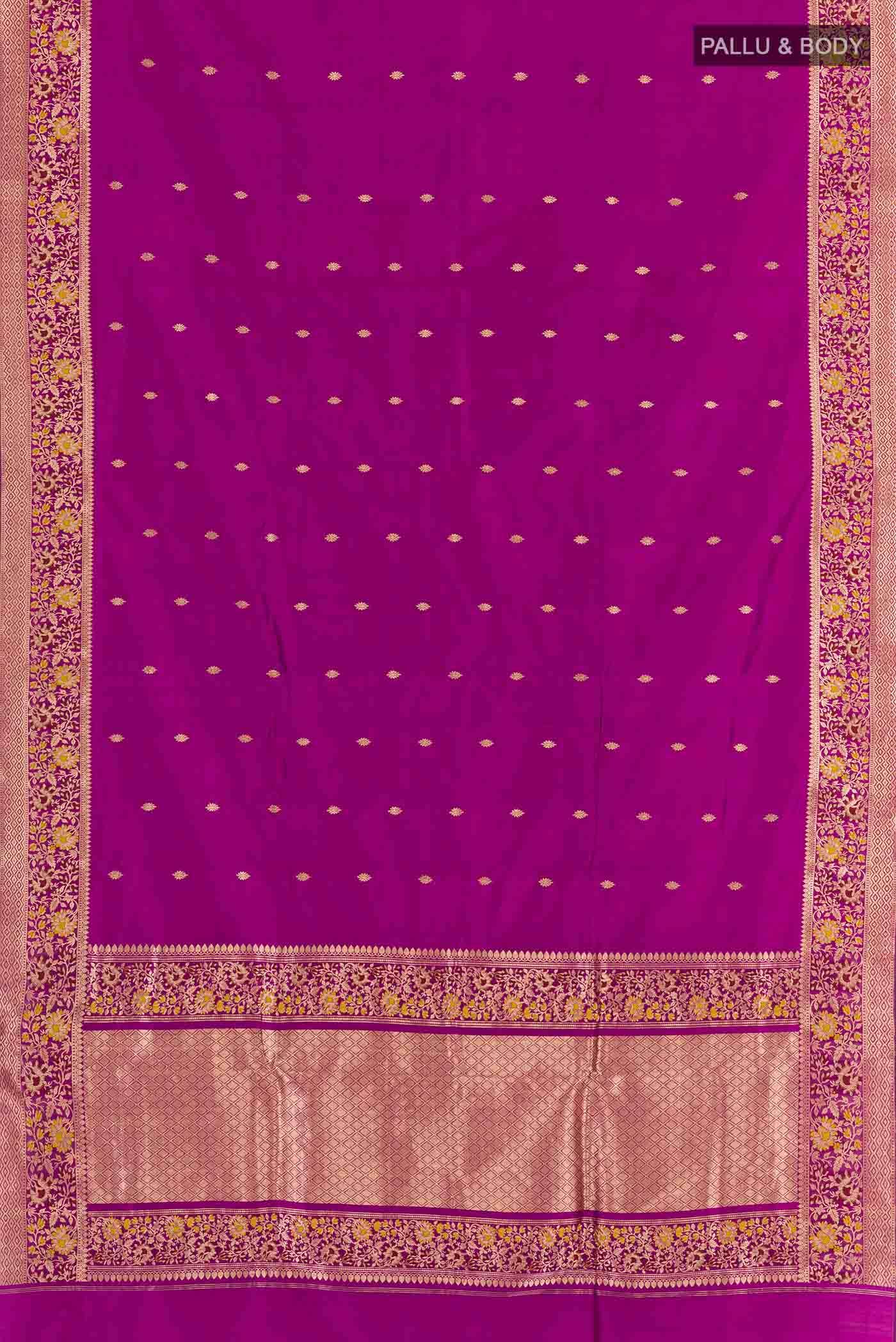 Purple Banarasi Katan Silk Saree
