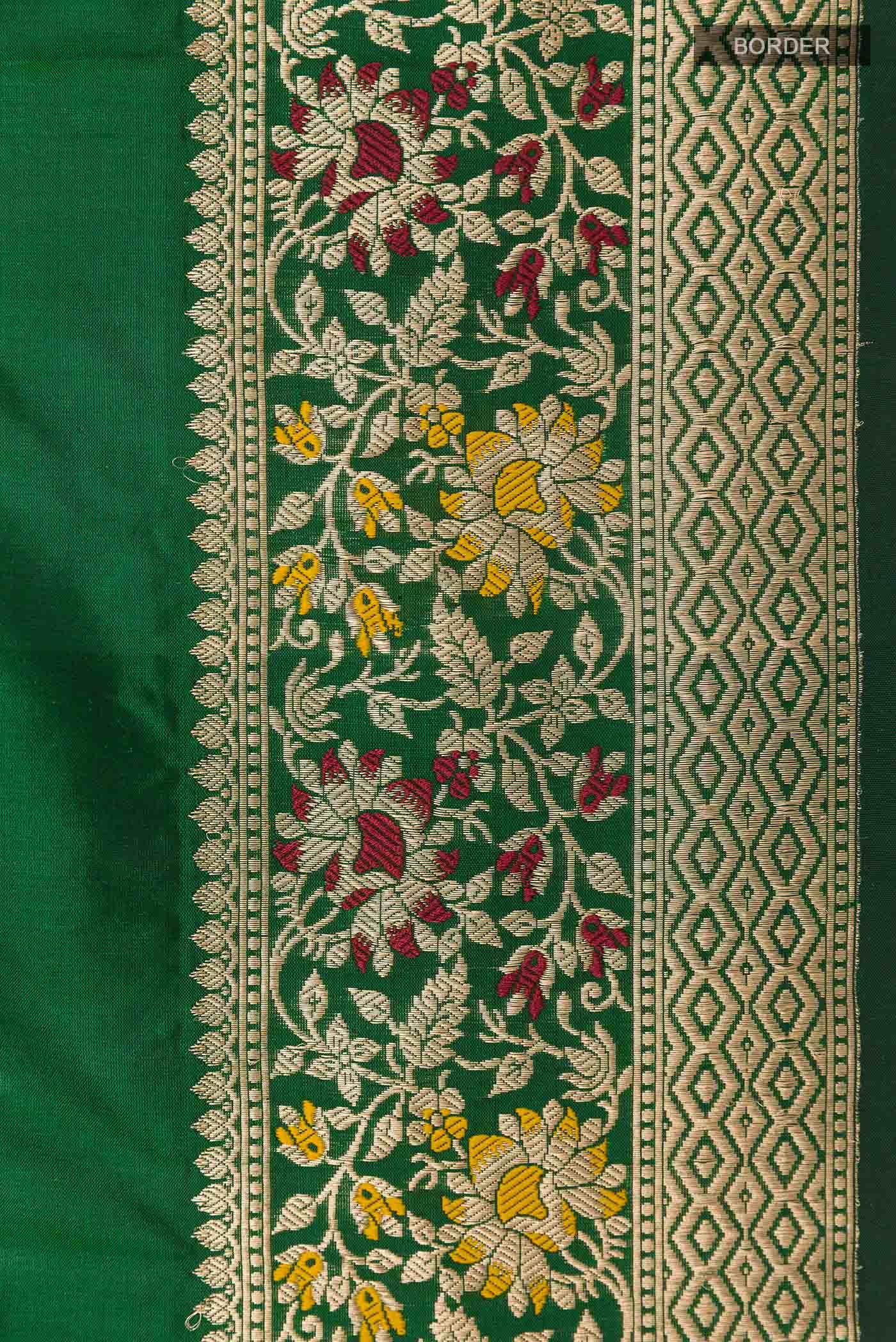 Green Banarasi Katan Silk Saree