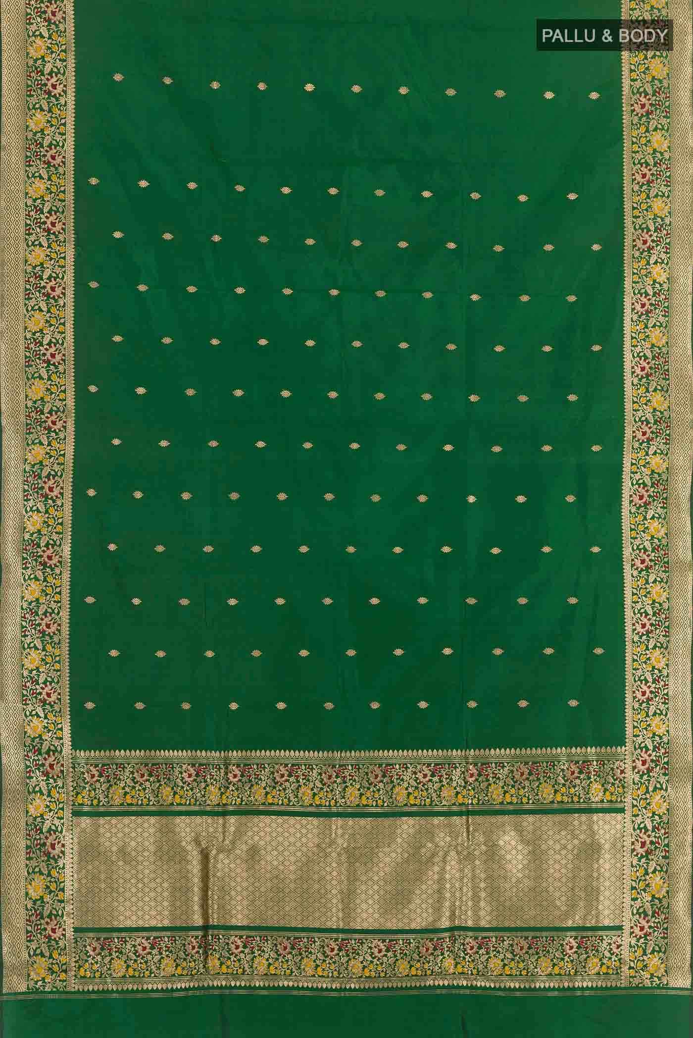 Green Banarasi Katan Silk Saree