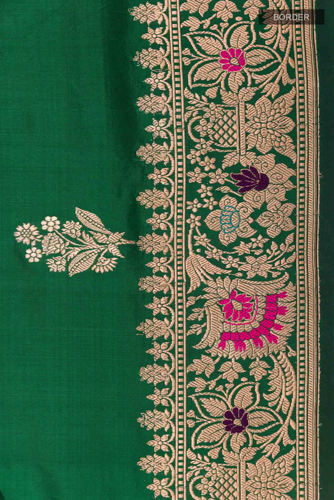 Green Banarasi Katan Silk Saree