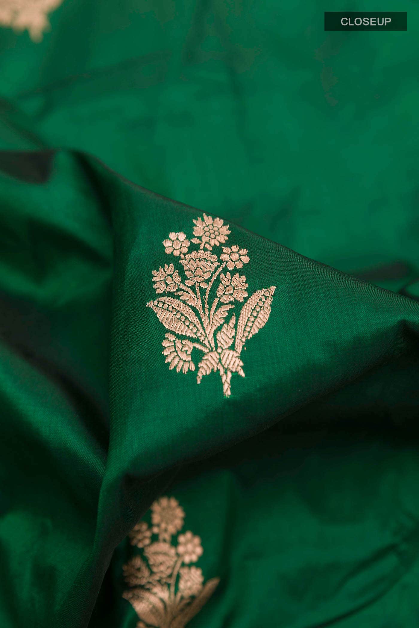 Green Banarasi Katan Silk Saree