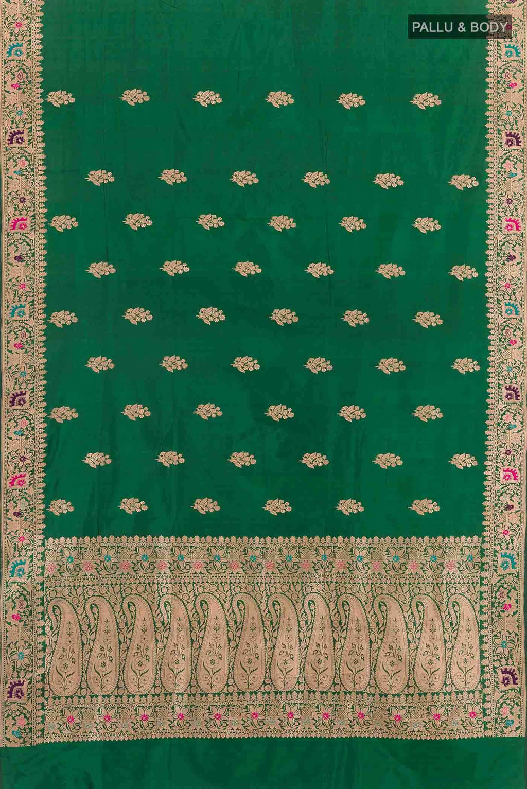 Green Banarasi Katan Silk Saree