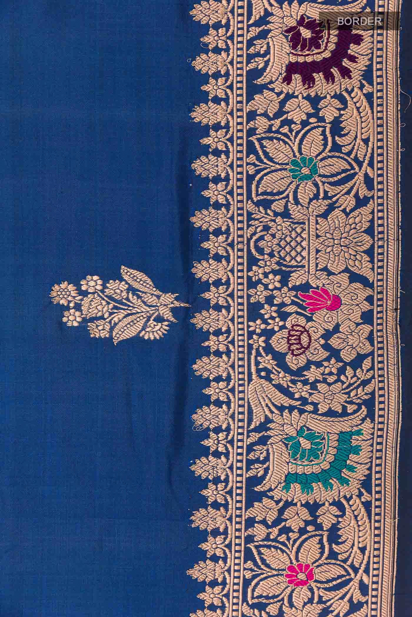 Royal Blue Banarasi Katan Silk Saree