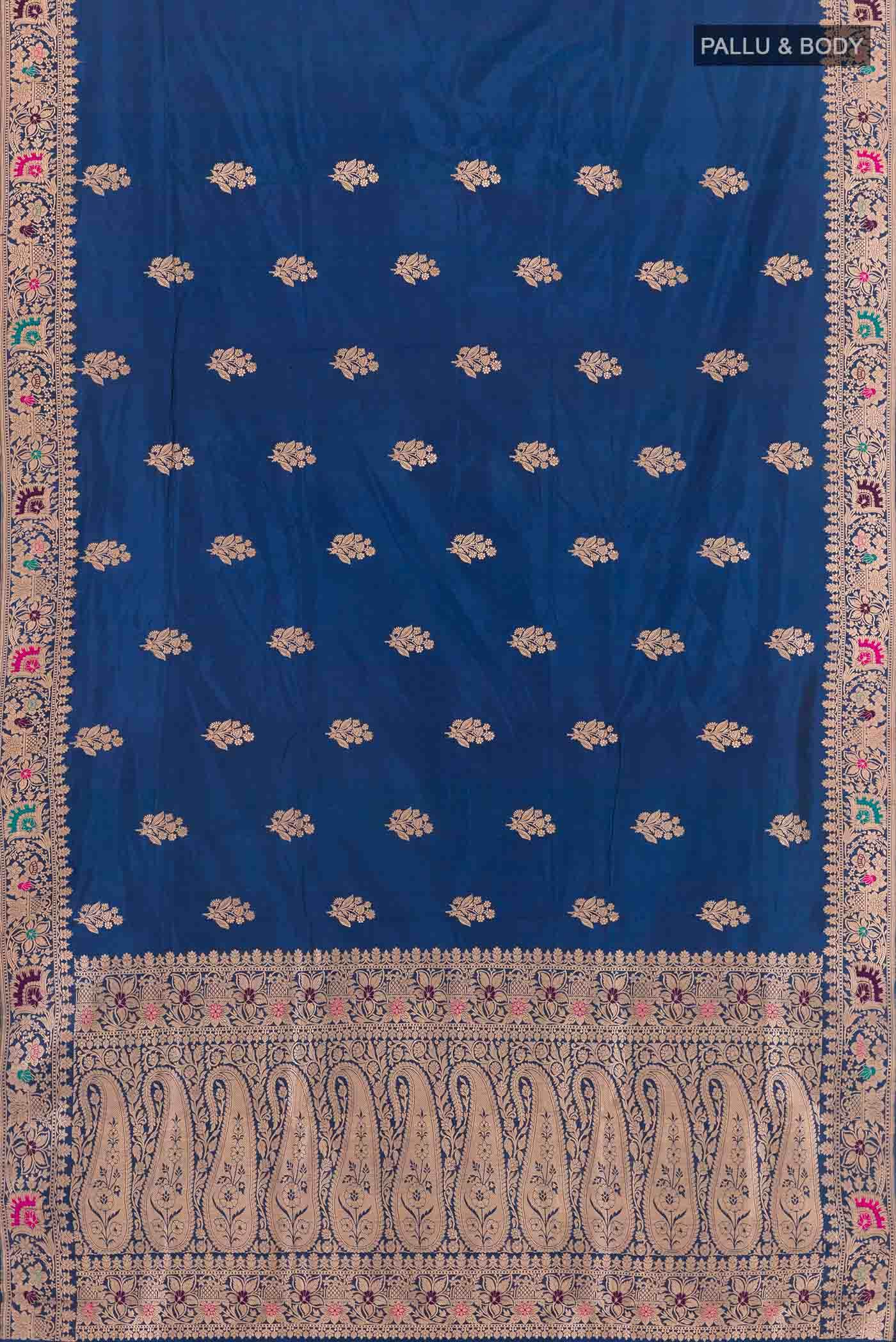 Royal Blue Banarasi Katan Silk Saree
