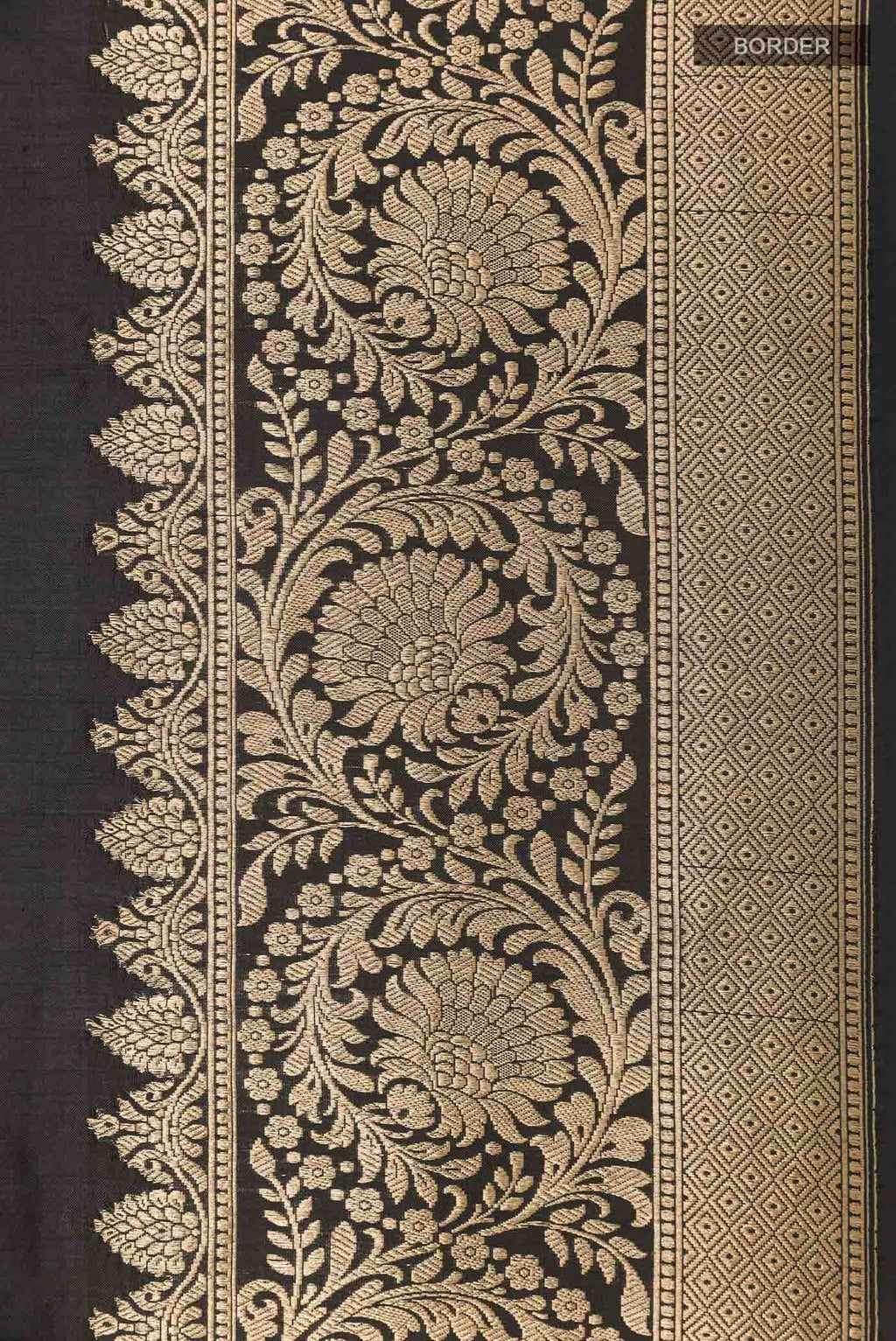 Black Banarasi Katan Silk Saree