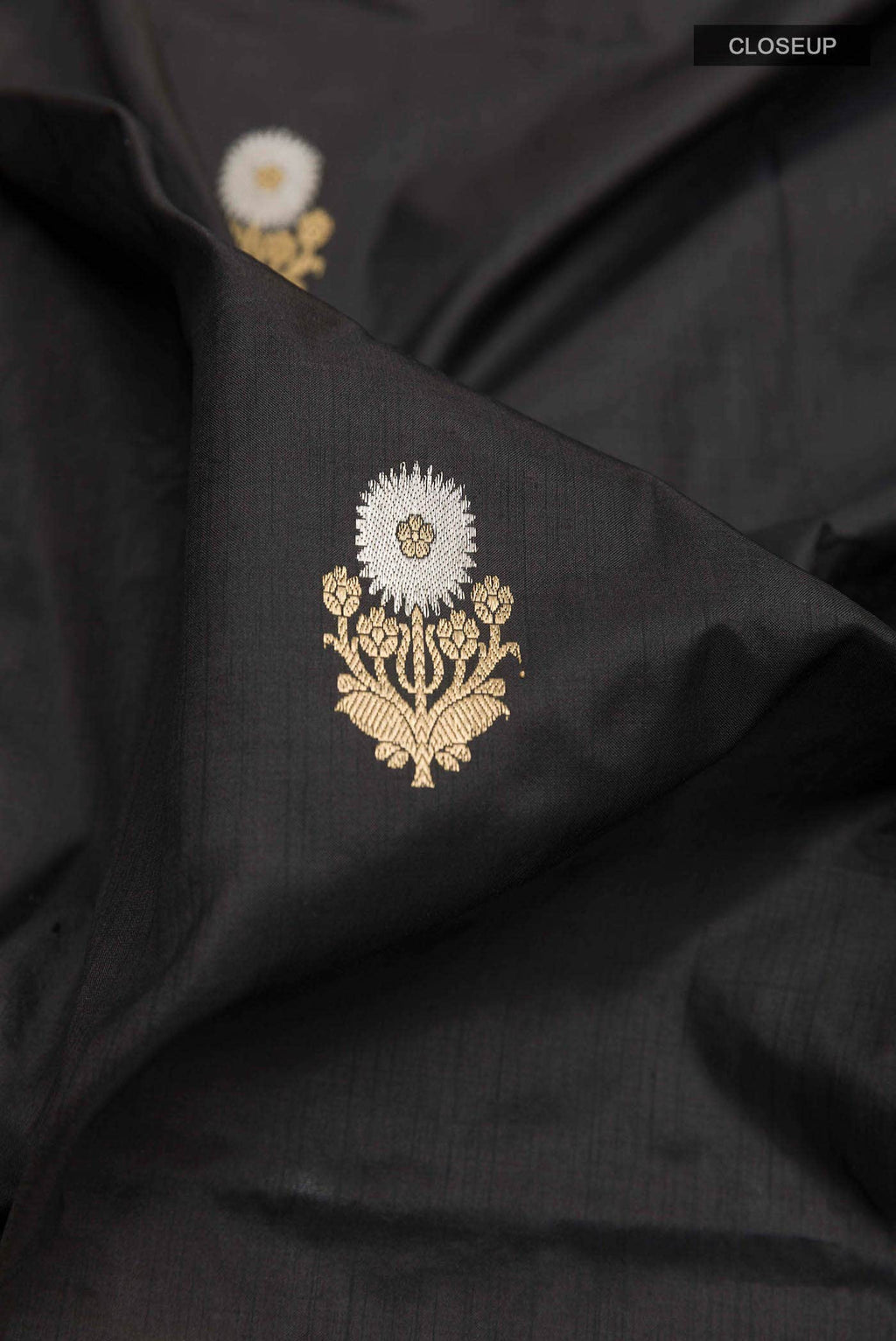 Black Banarasi Katan Silk Saree