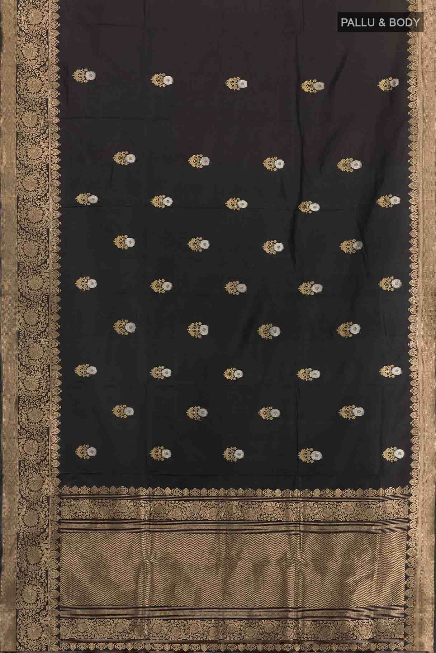 Black Banarasi Katan Silk Saree