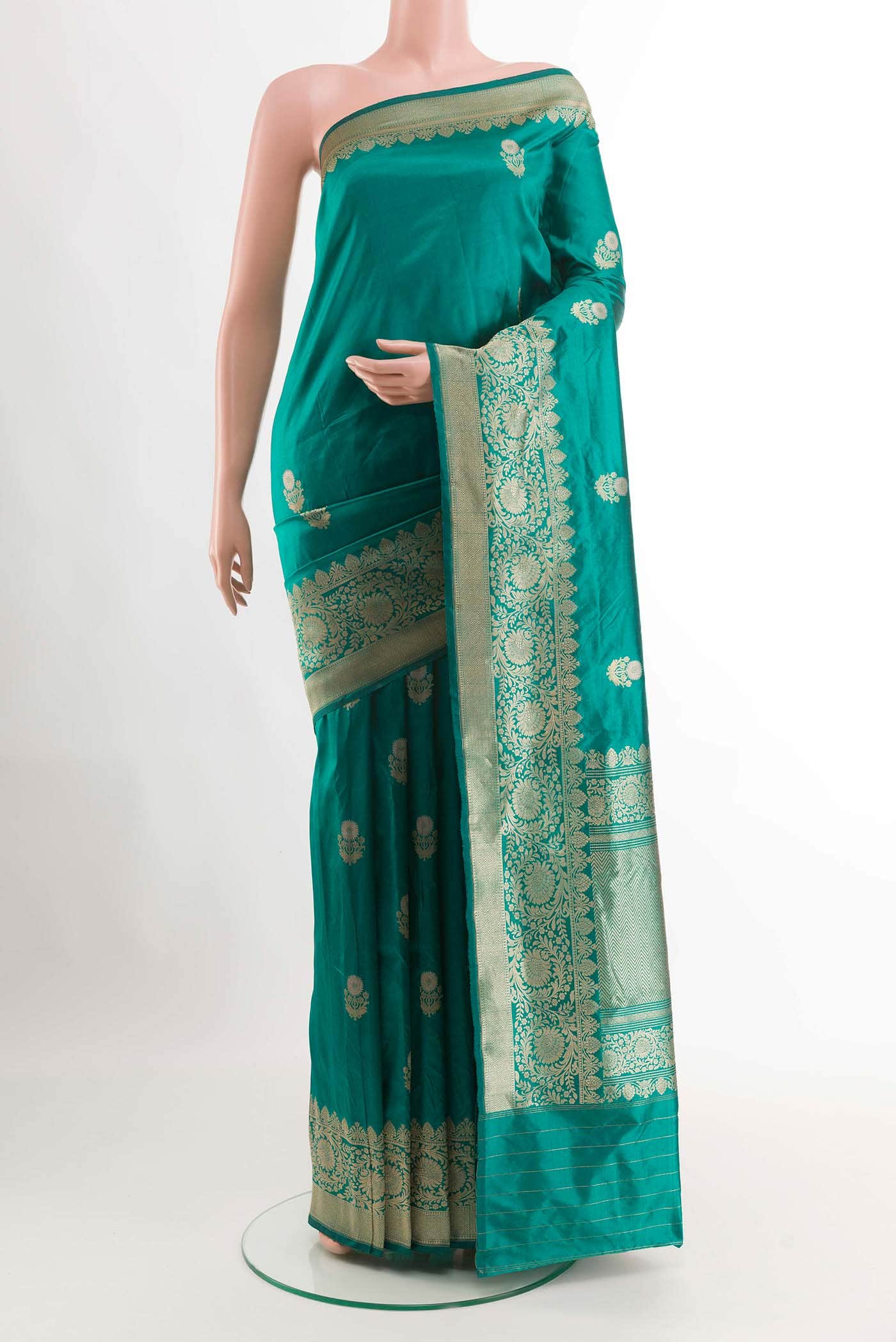 Green Banarasi Katan Silk Saree