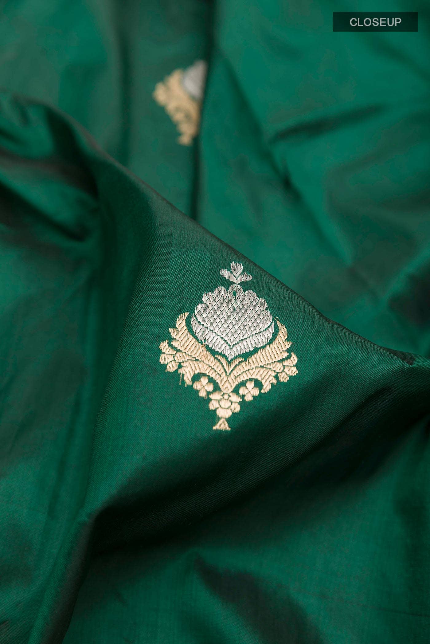 Green Banarasi Katan Silk Saree