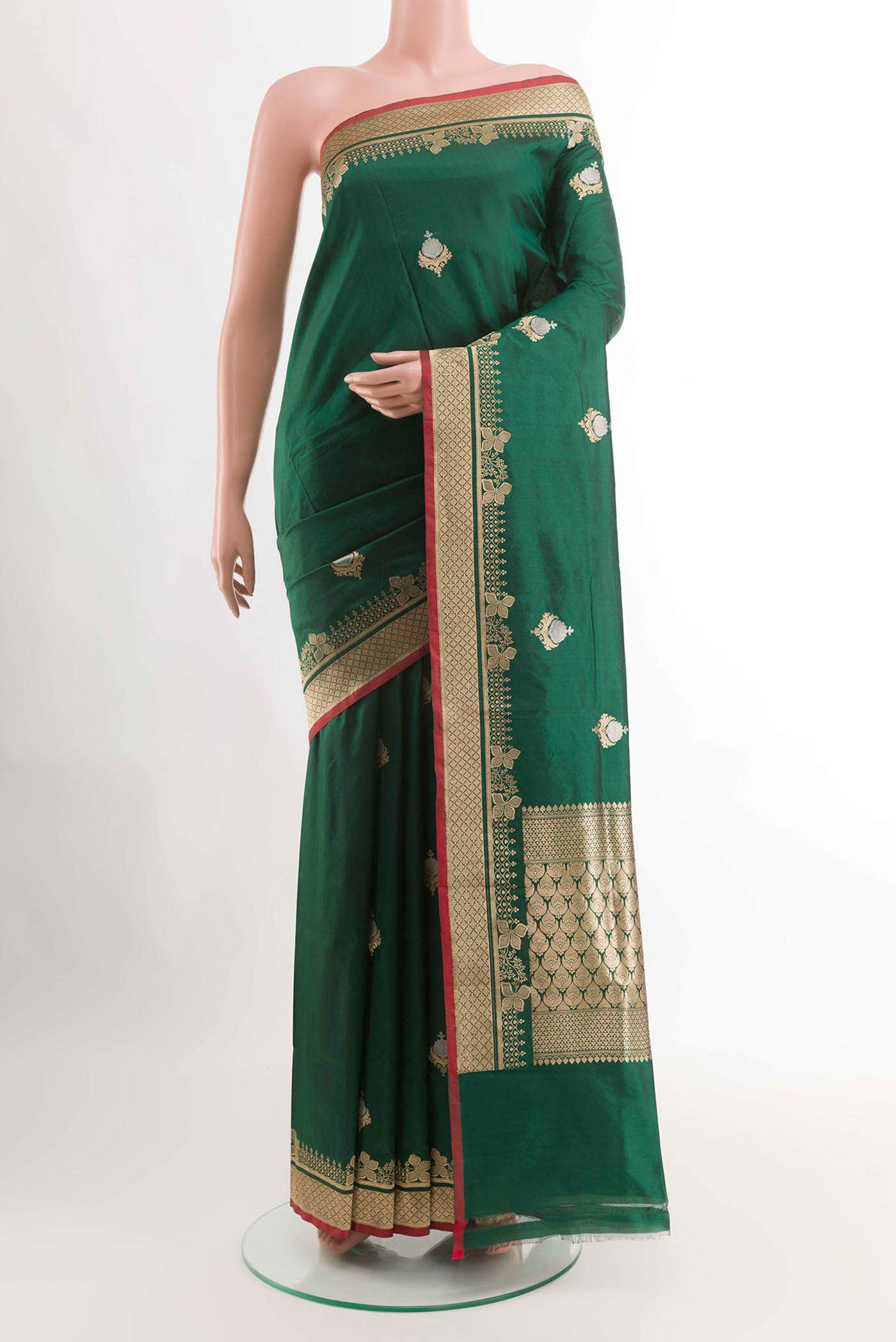 Green Banarasi Katan Silk Saree