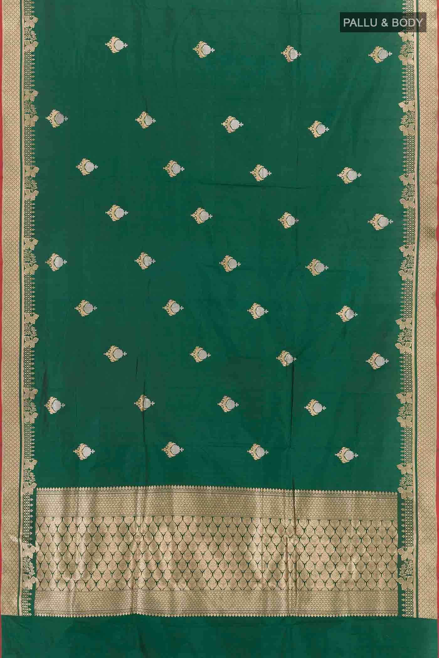Green Banarasi Katan Silk Saree