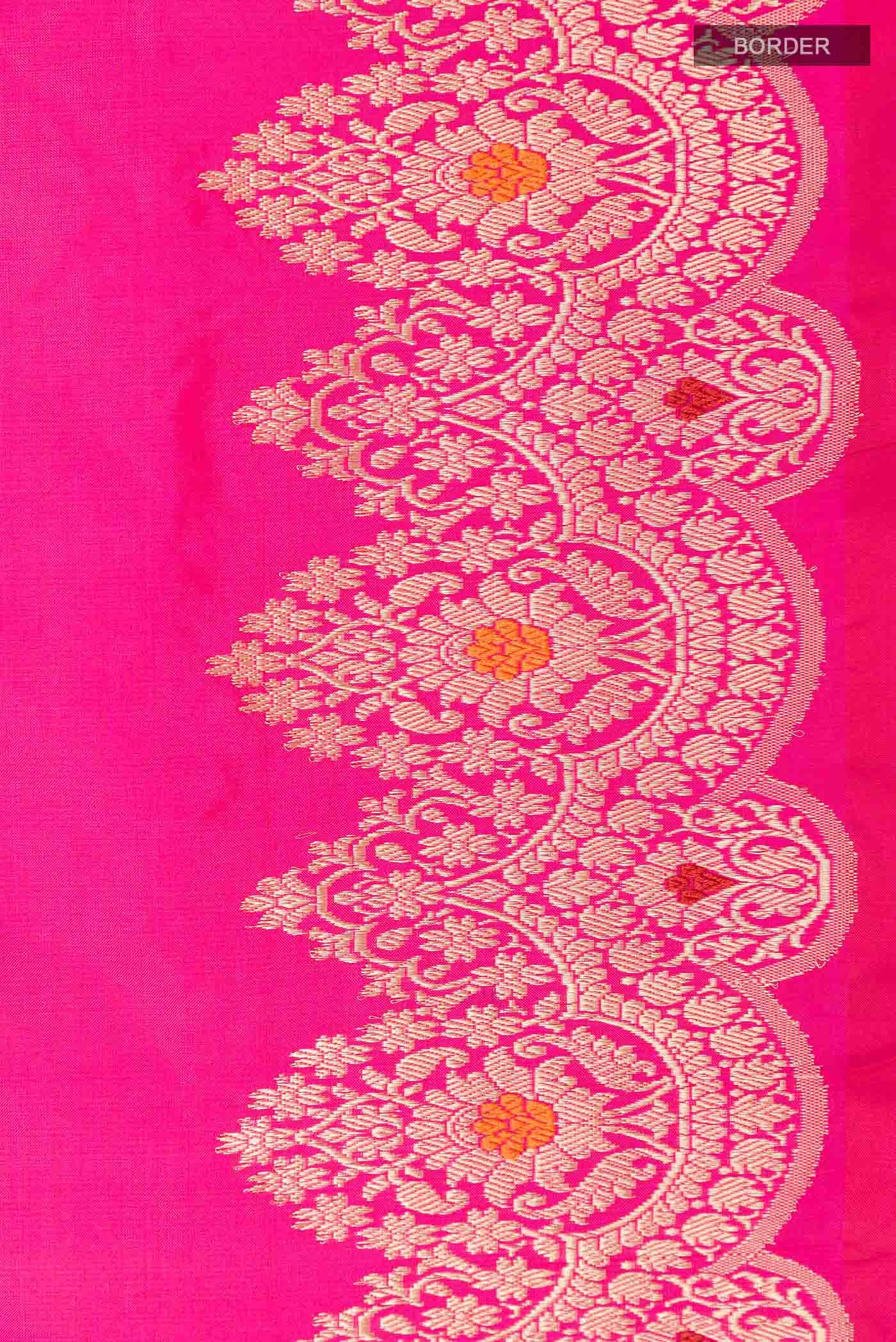 Pink Banarasi Katan Silk Saree