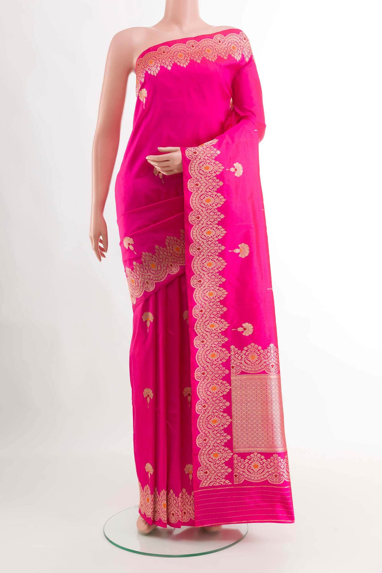 Pink Banarasi Katan Silk Saree