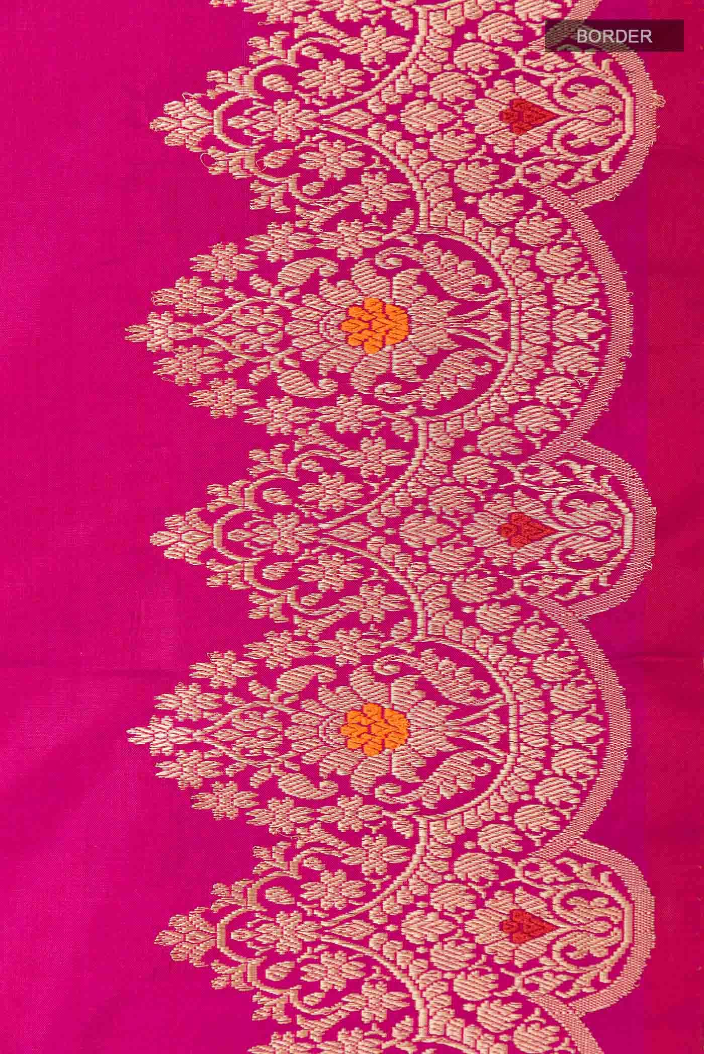 Dark Pink Banarasi Katan Silk Saree