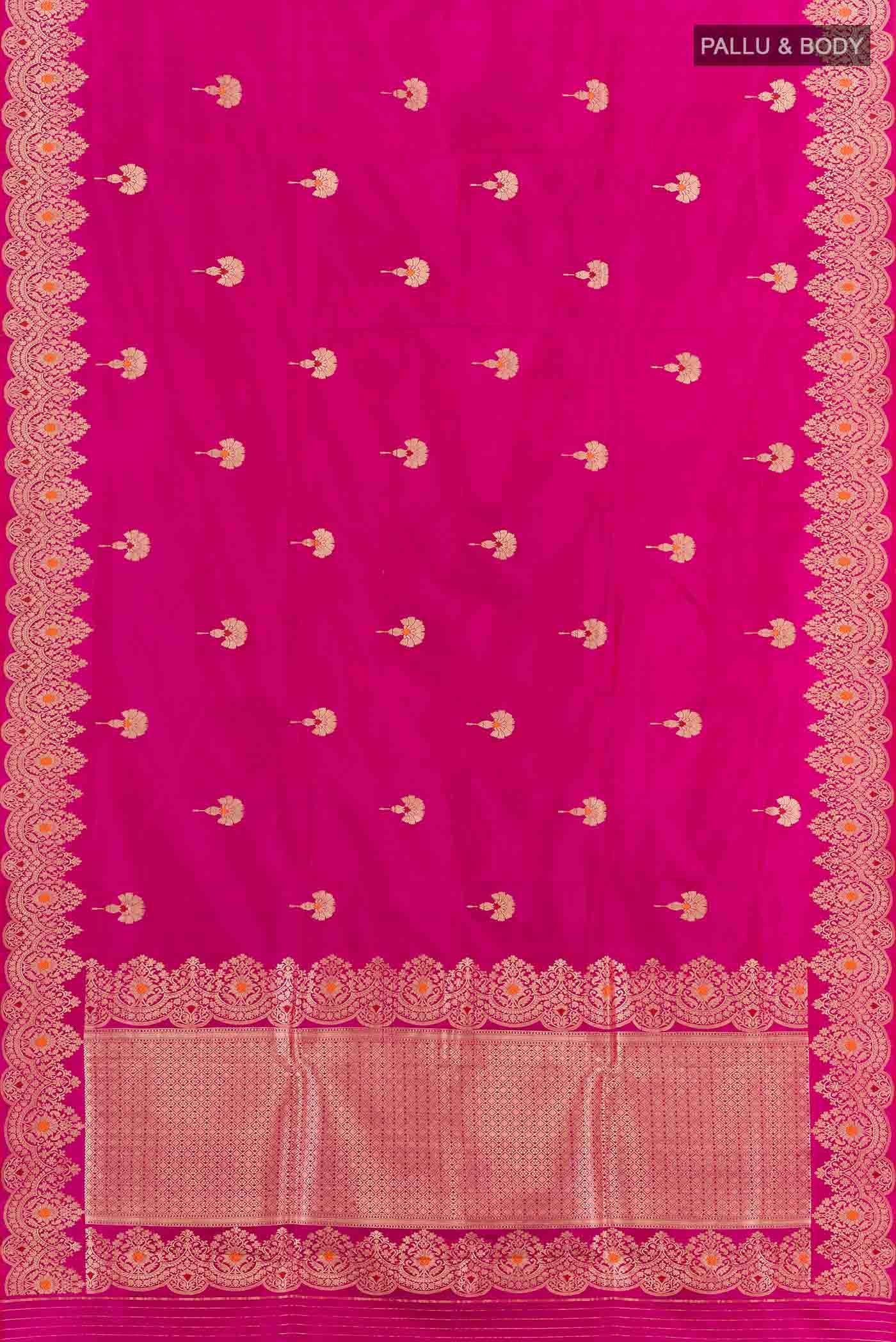 Dark Pink Banarasi Katan Silk Saree