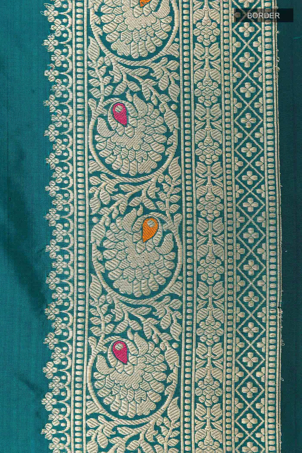 Peacock Blue Banarasi Katan Silk Saree