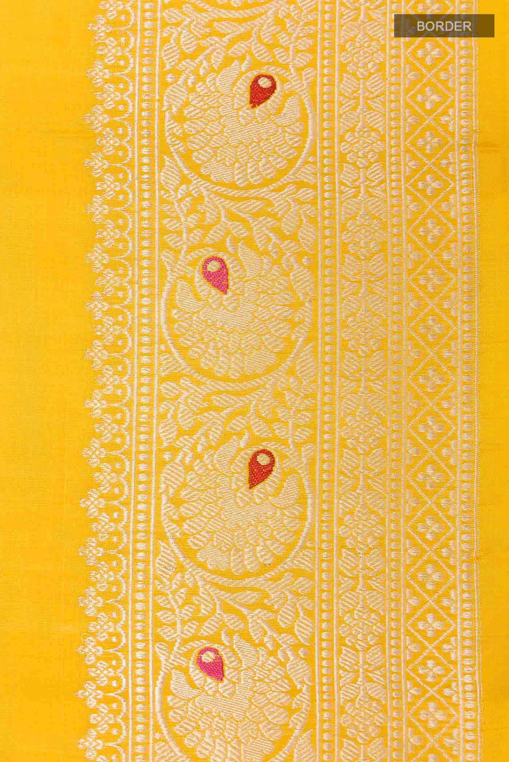 Yellow Banarasi Katan Silk Saree