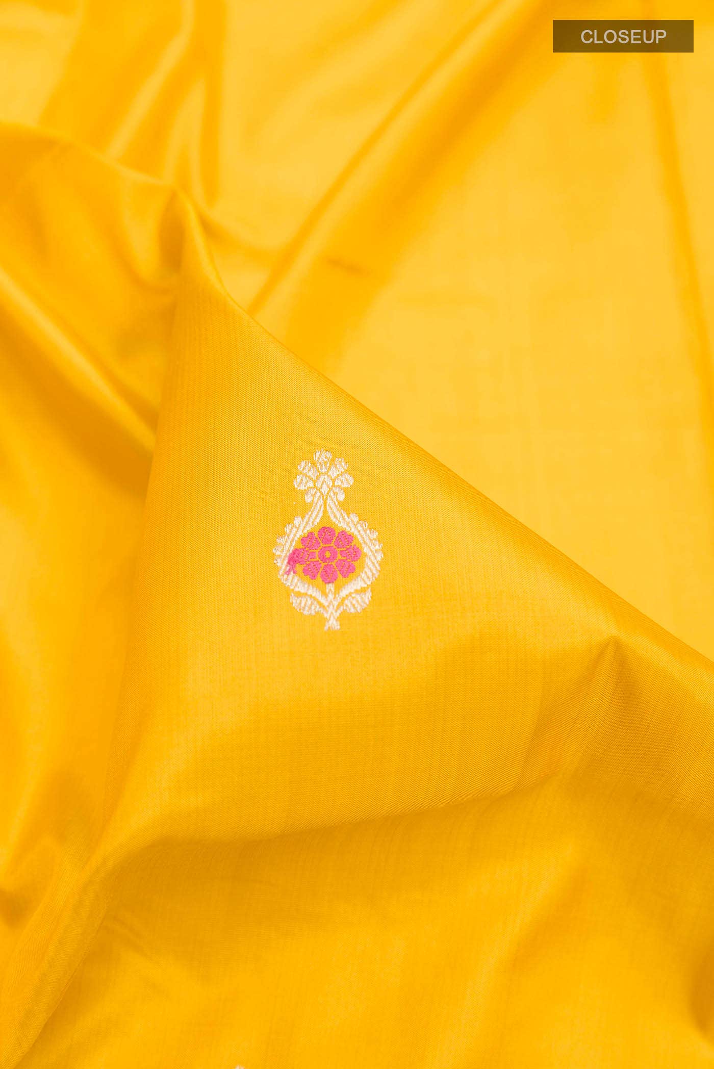 Yellow Banarasi Katan Silk Saree