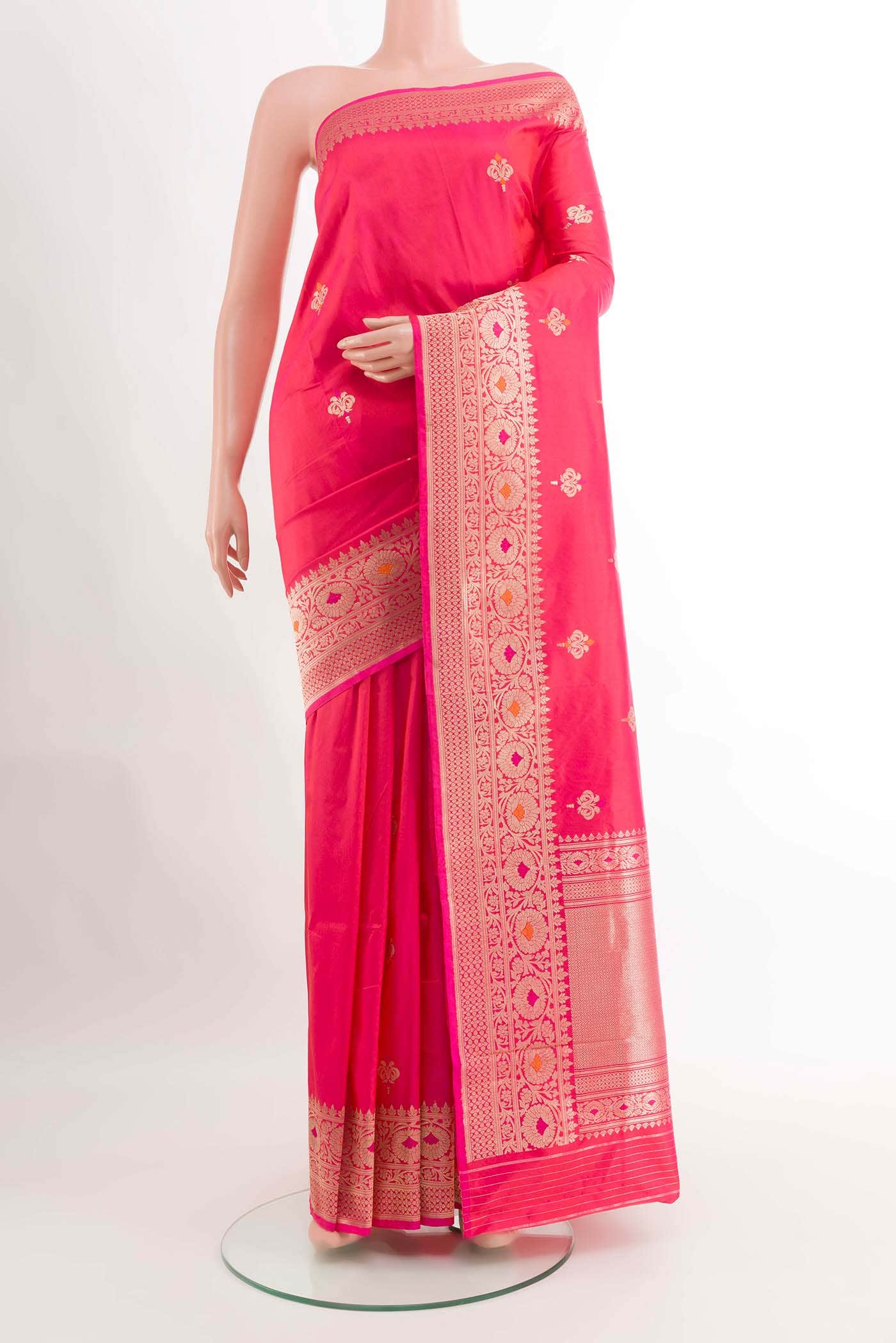 Pink Banarasi Katan Silk Saree
