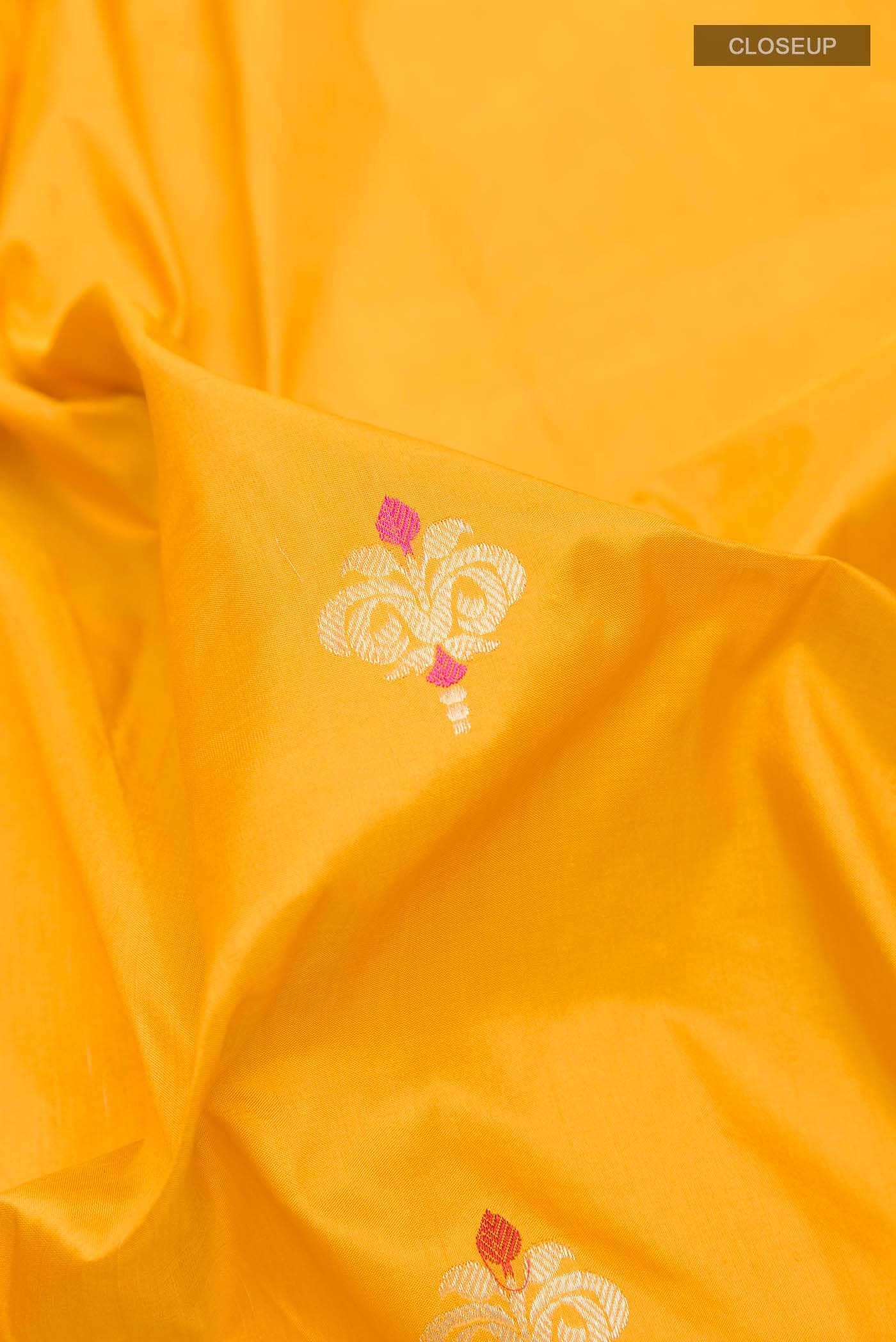Mustard Banarasi Katan Silk Saree