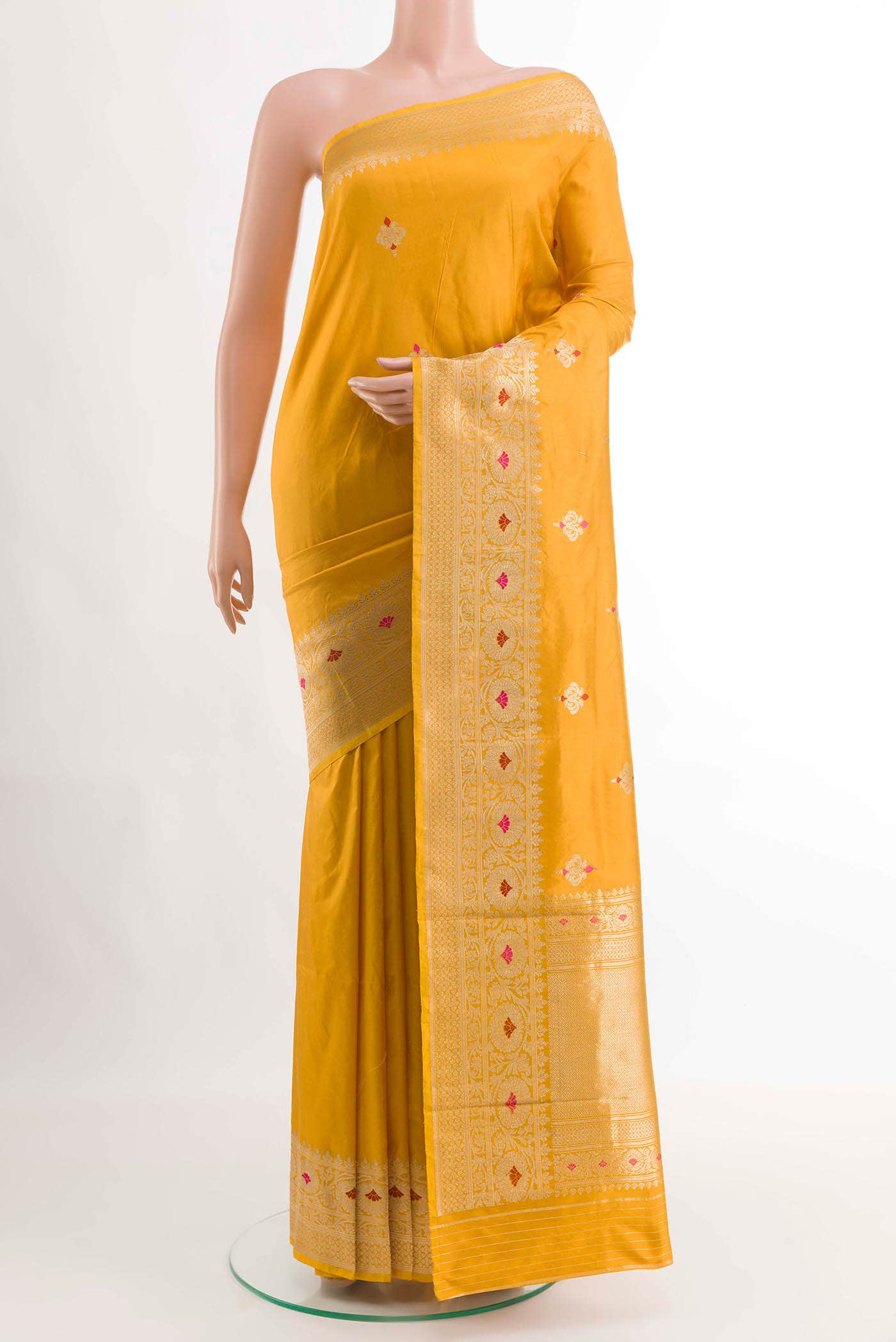 Mustard Banarasi Katan Silk Saree