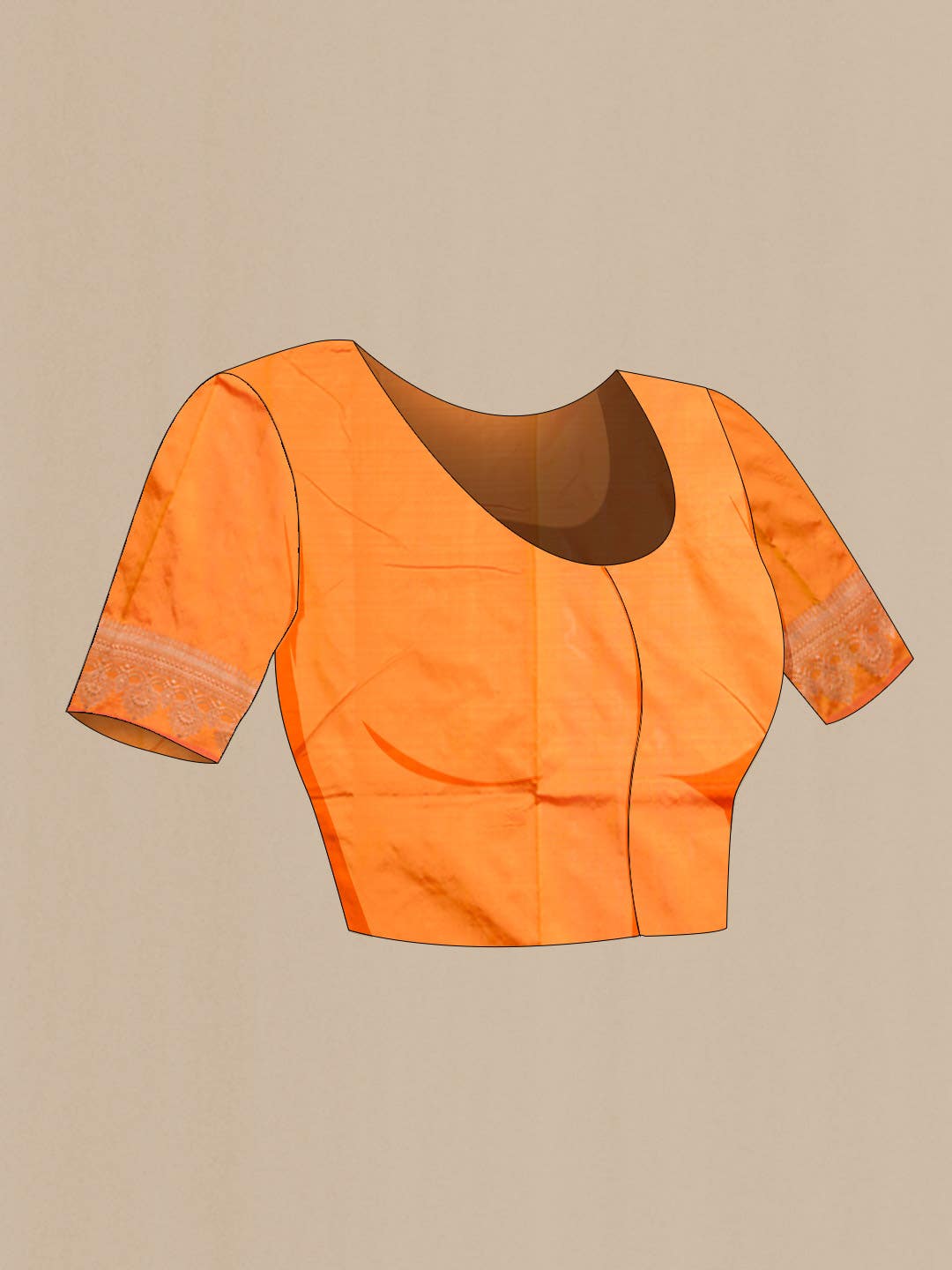 Orange Banarasi Katan Silk Saree