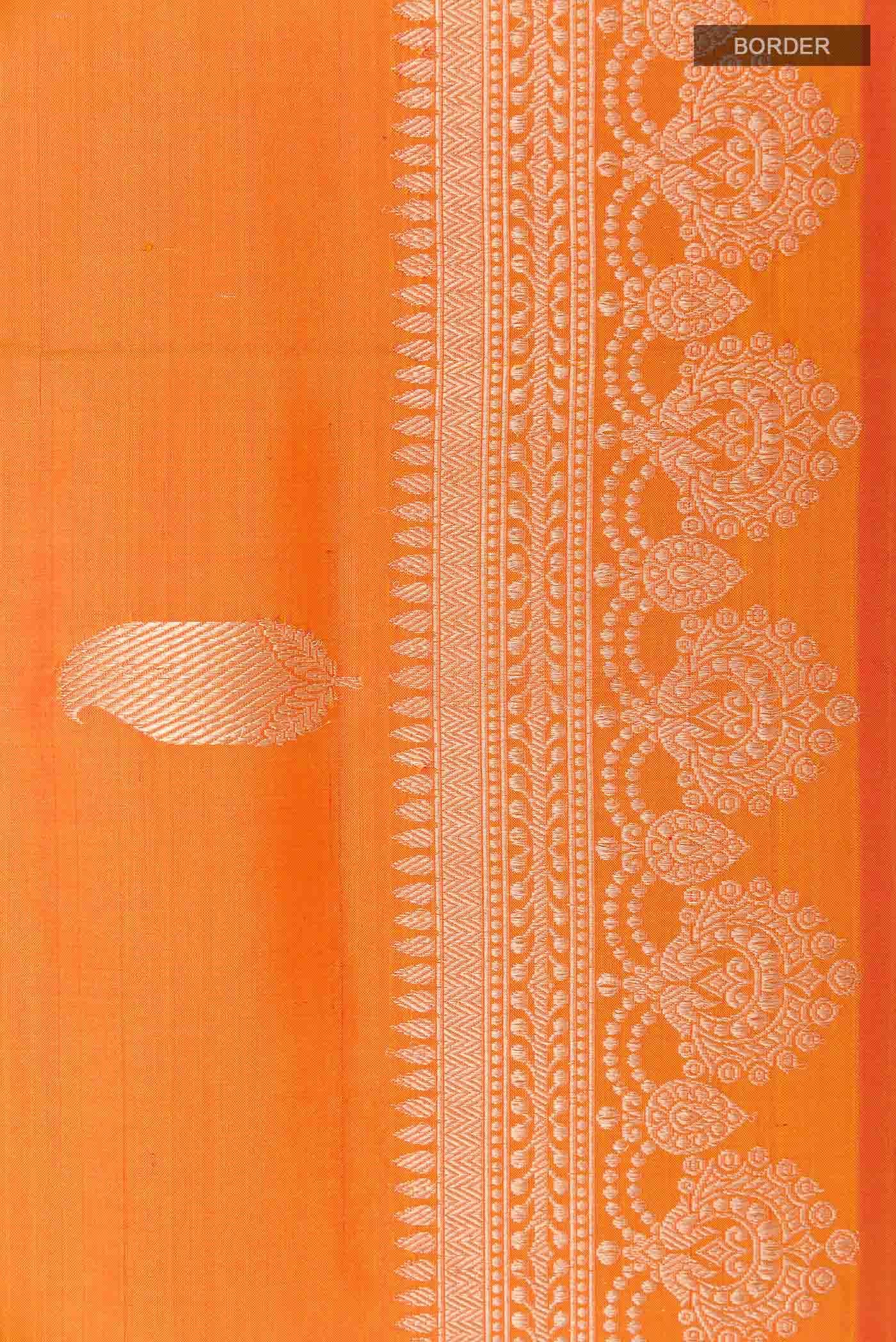 Orange Banarasi Katan Silk Saree