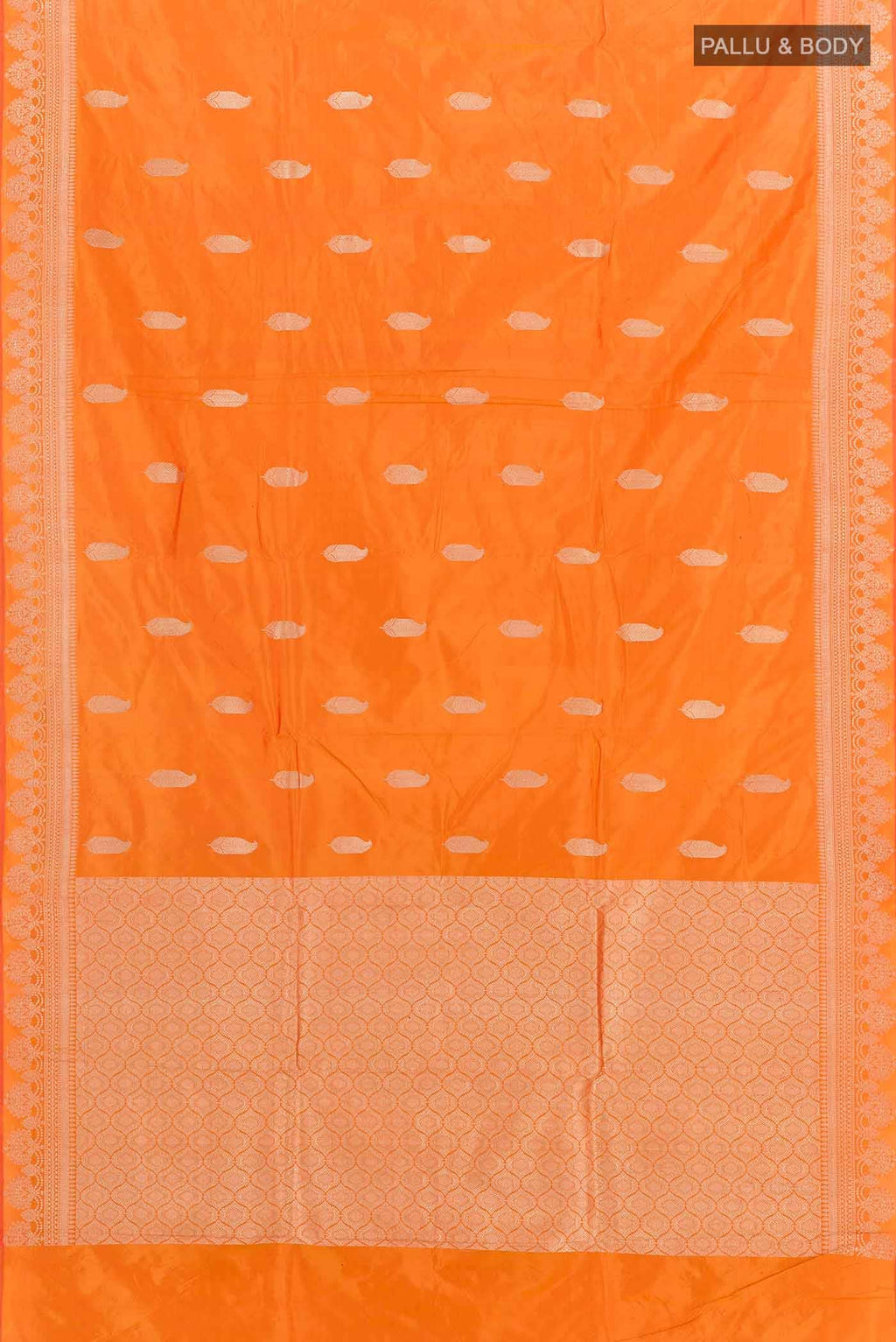 Orange Banarasi Katan Silk Saree