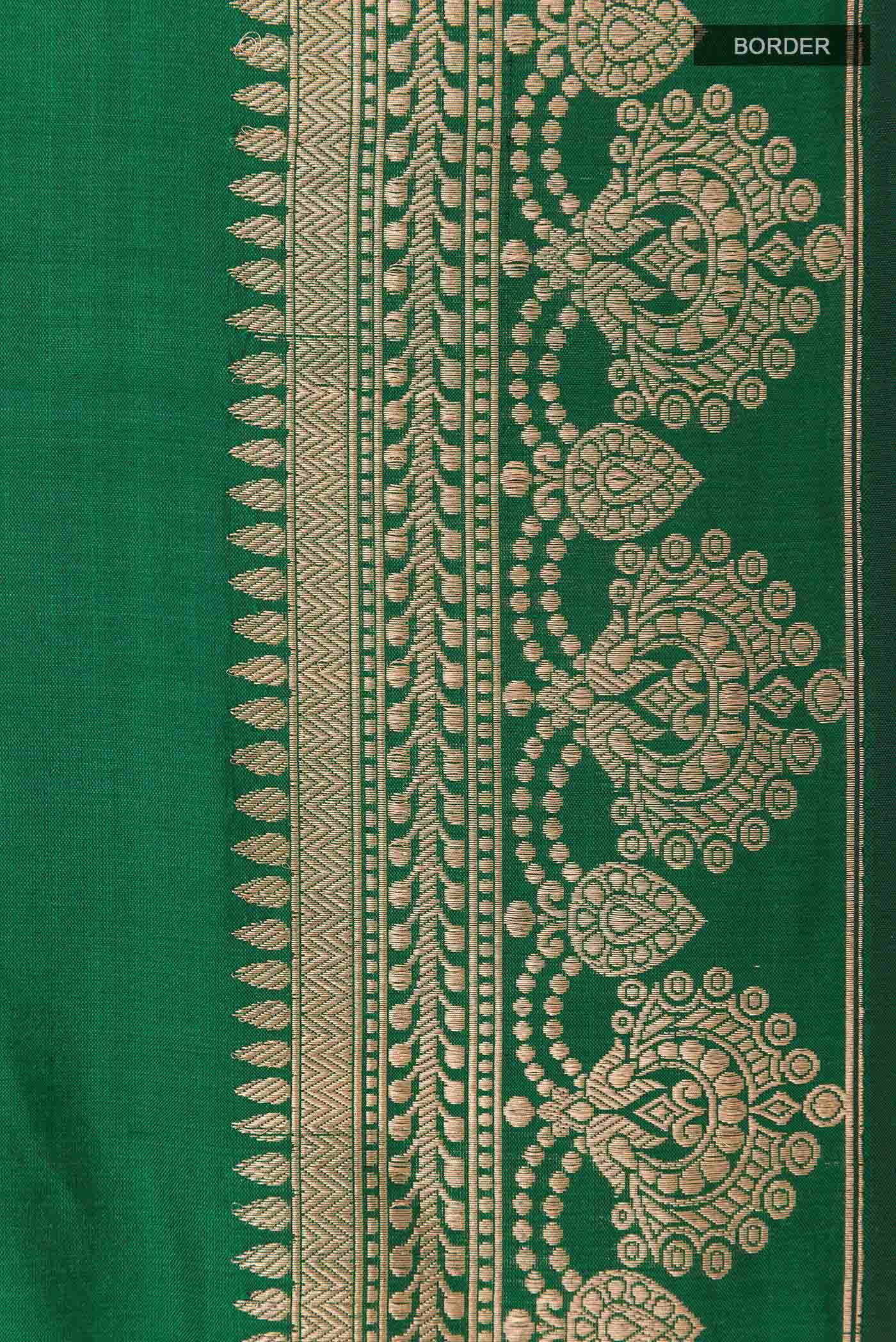 Green Banarasi Katan Silk Saree