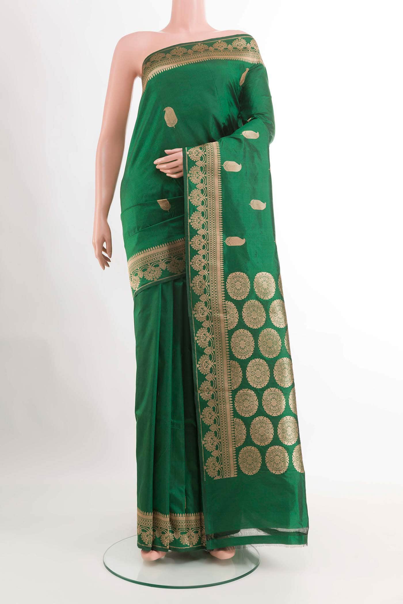 Green Banarasi Katan Silk Saree