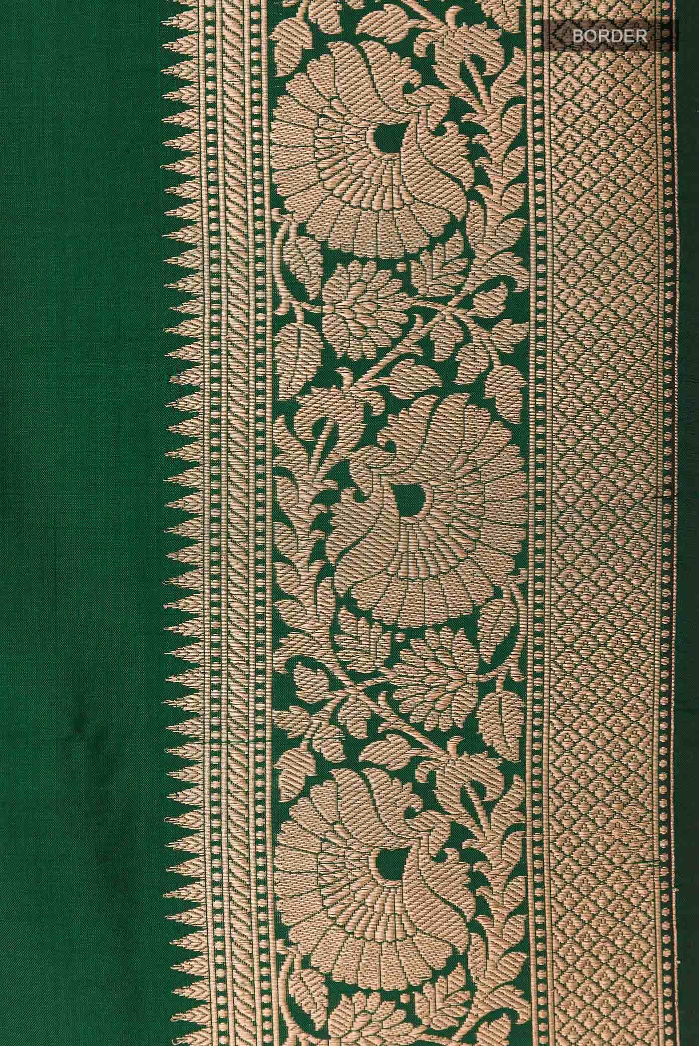 Green Banarasi Katan Silk Saree