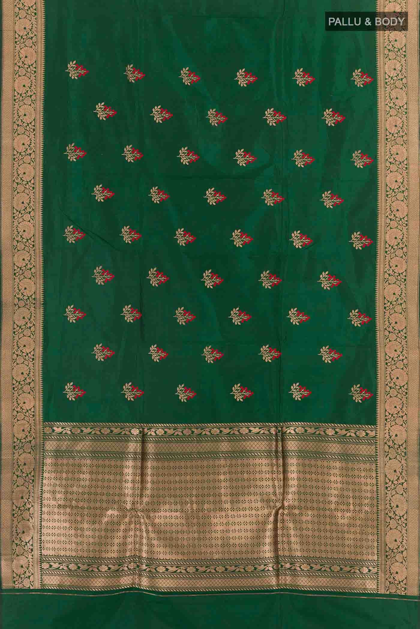 Green Banarasi Katan Silk Saree