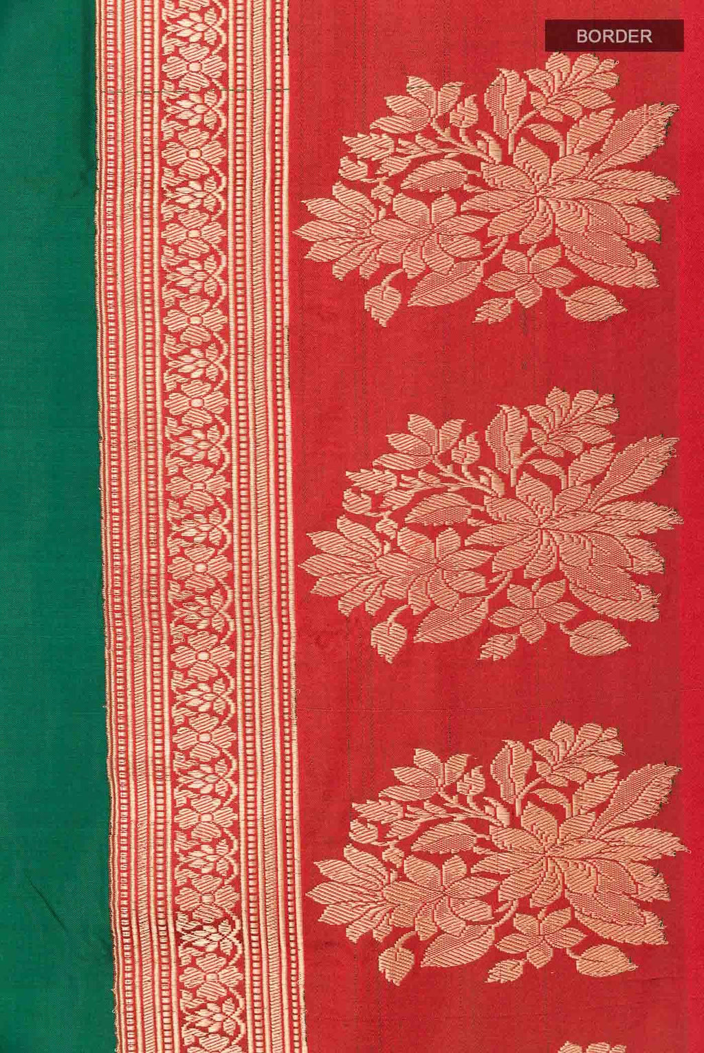 Bottle Green Banarasi Katan Silk Saree