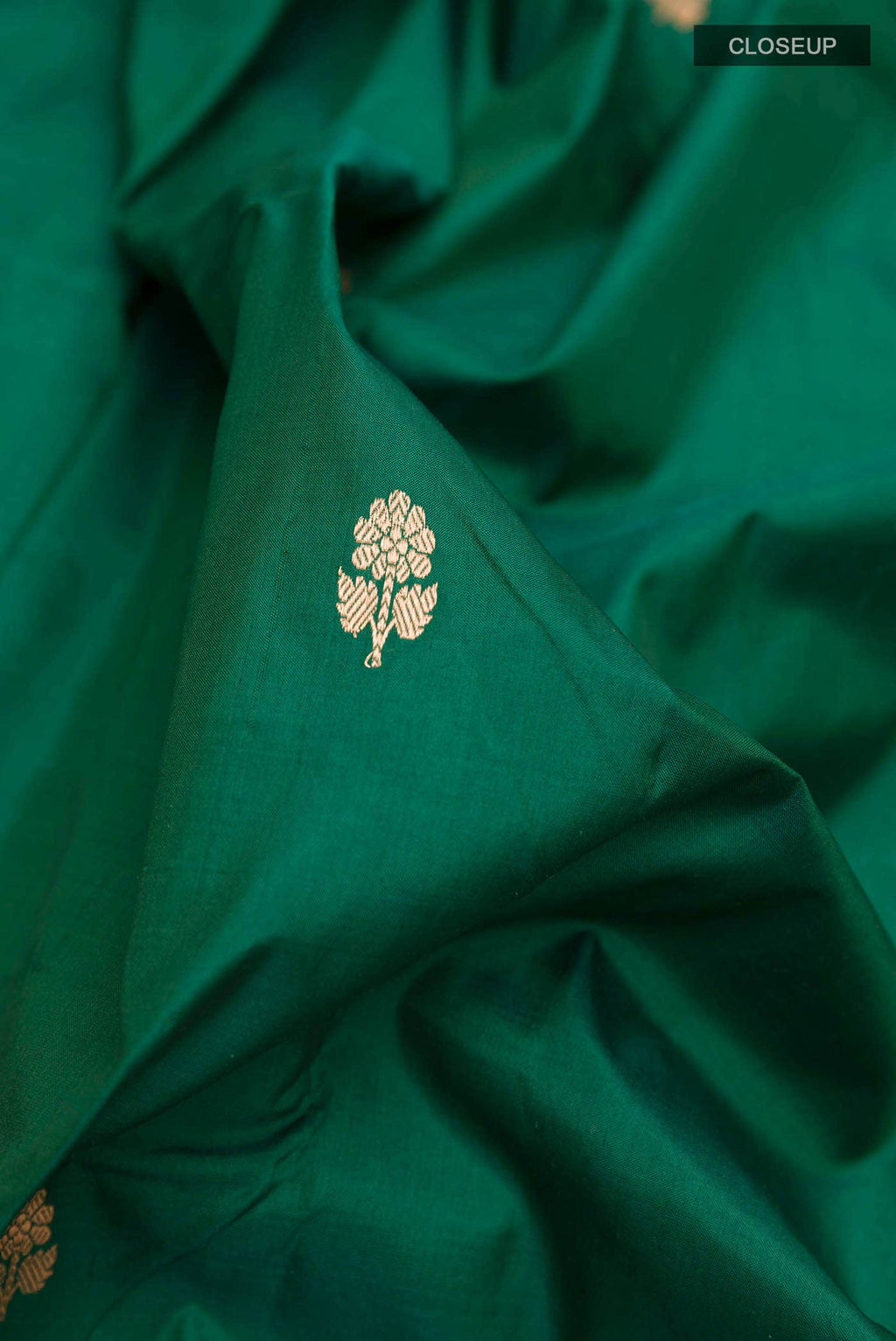 Bottle Green Banarasi Katan Silk Saree