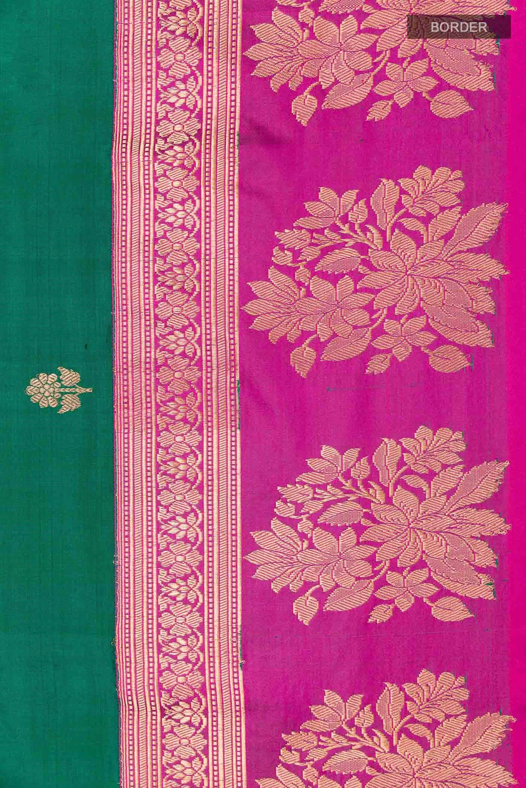 Bottle Green Banarasi Katan Silk Saree