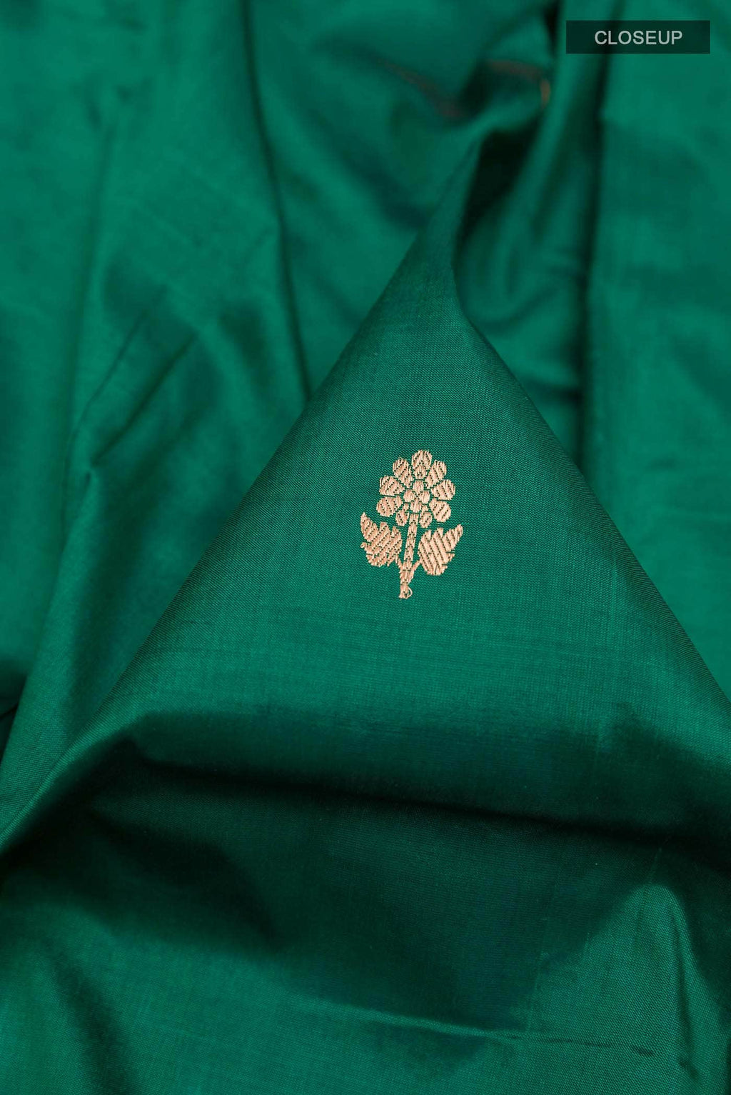 Bottle Green Banarasi Katan Silk Saree