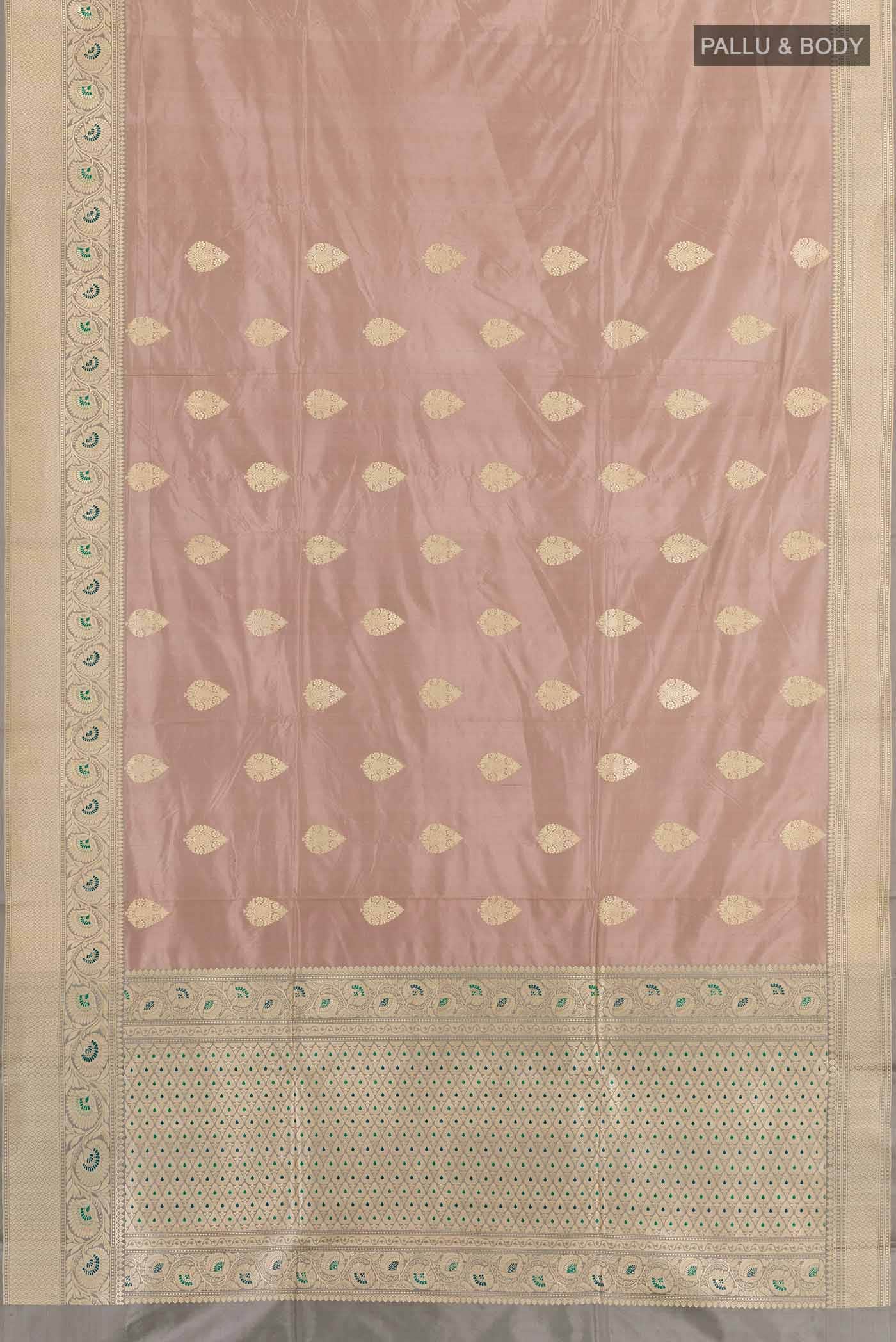Dark Beige Banarasi Katan Silk Saree
