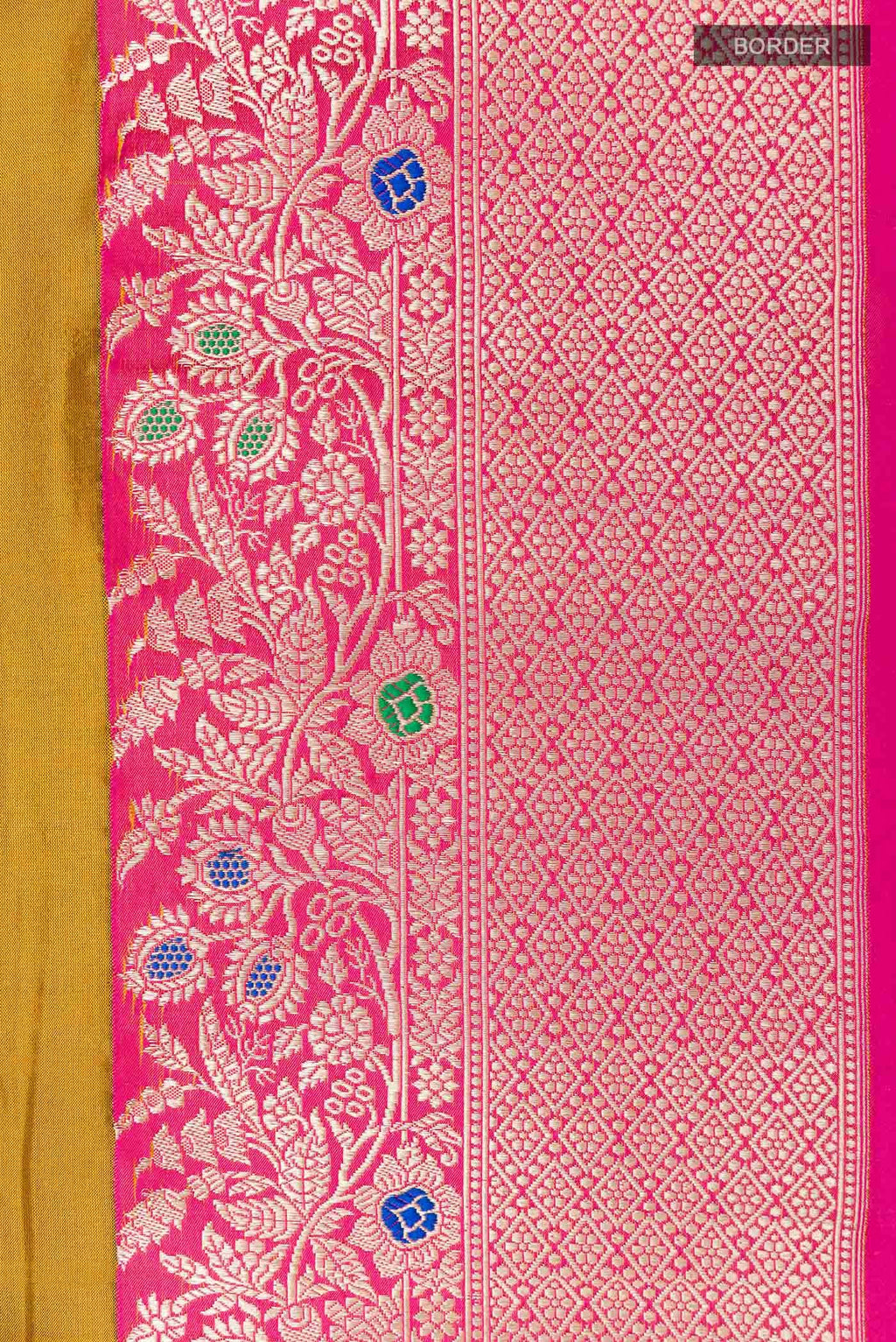 Golden Banarasi Katan Silk Saree