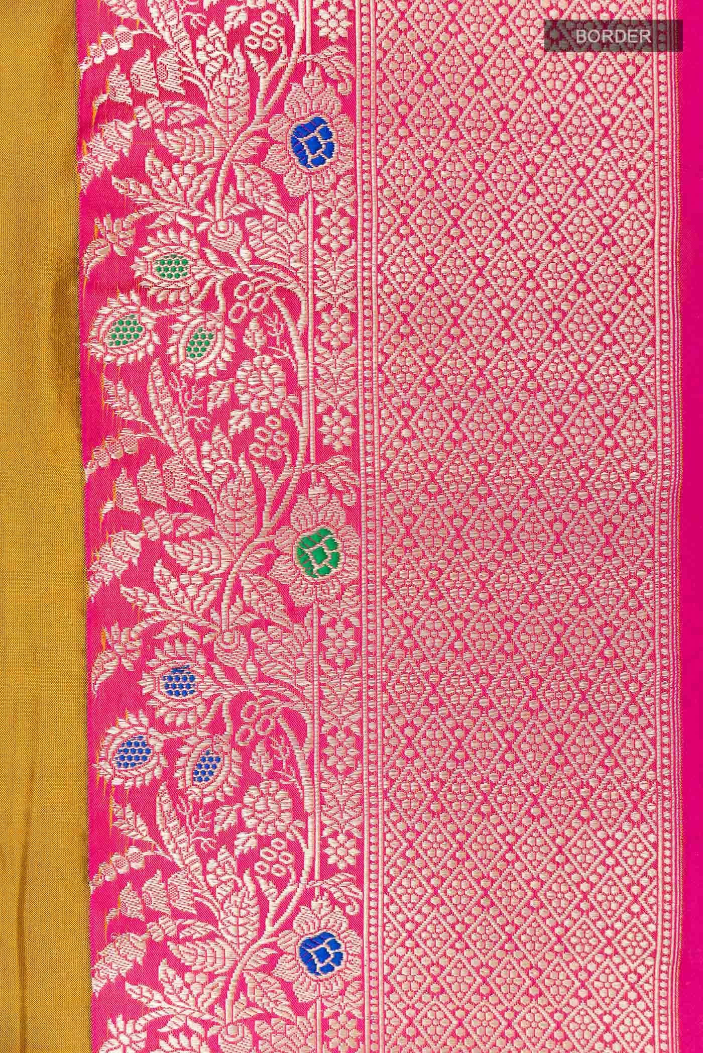 Golden Banarasi Katan Silk Saree