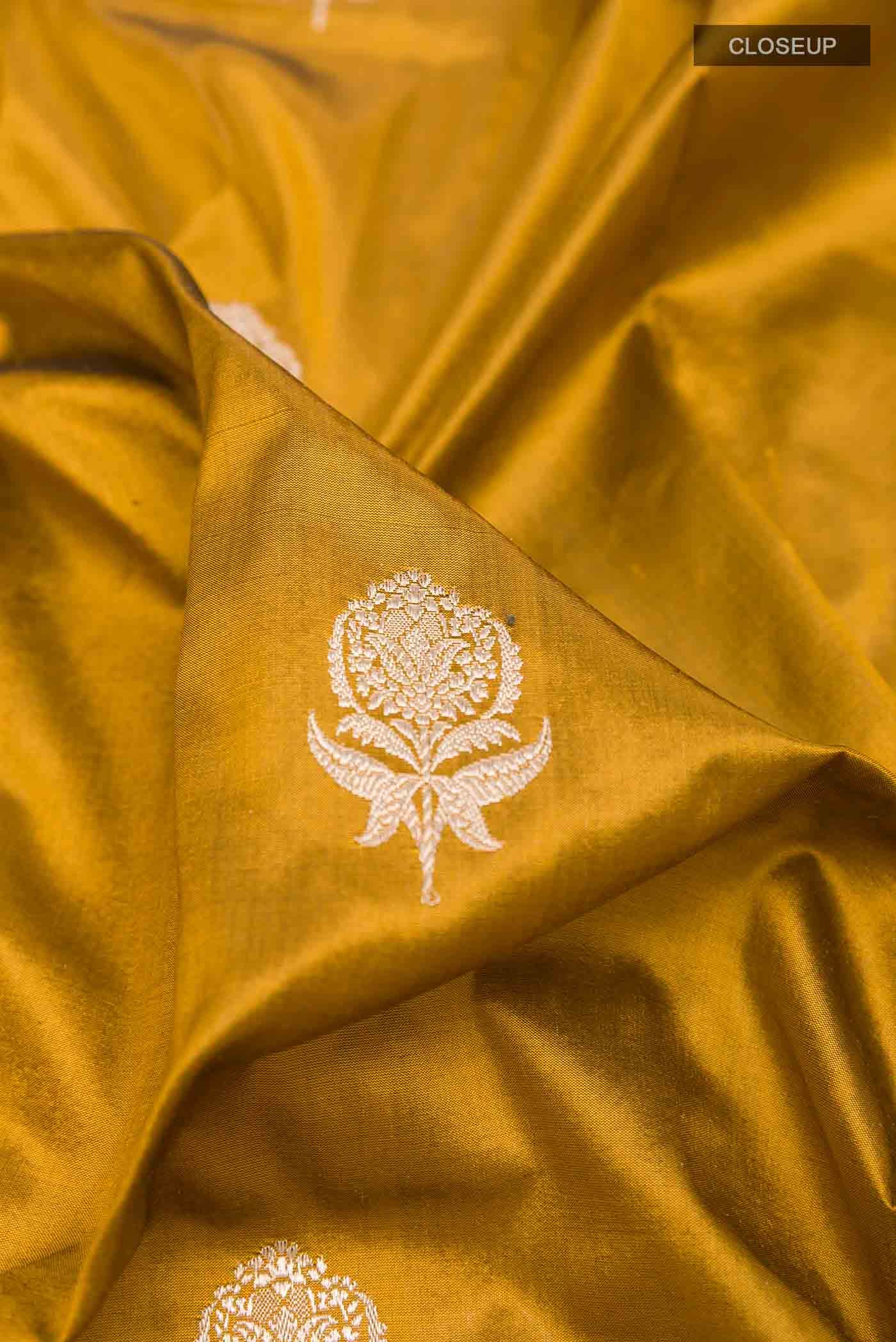 Golden Banarasi Katan Silk Saree
