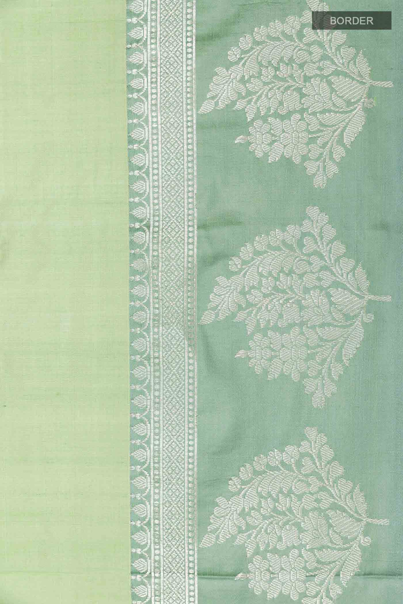 Sage Green Banarasi Katan Silk Saree