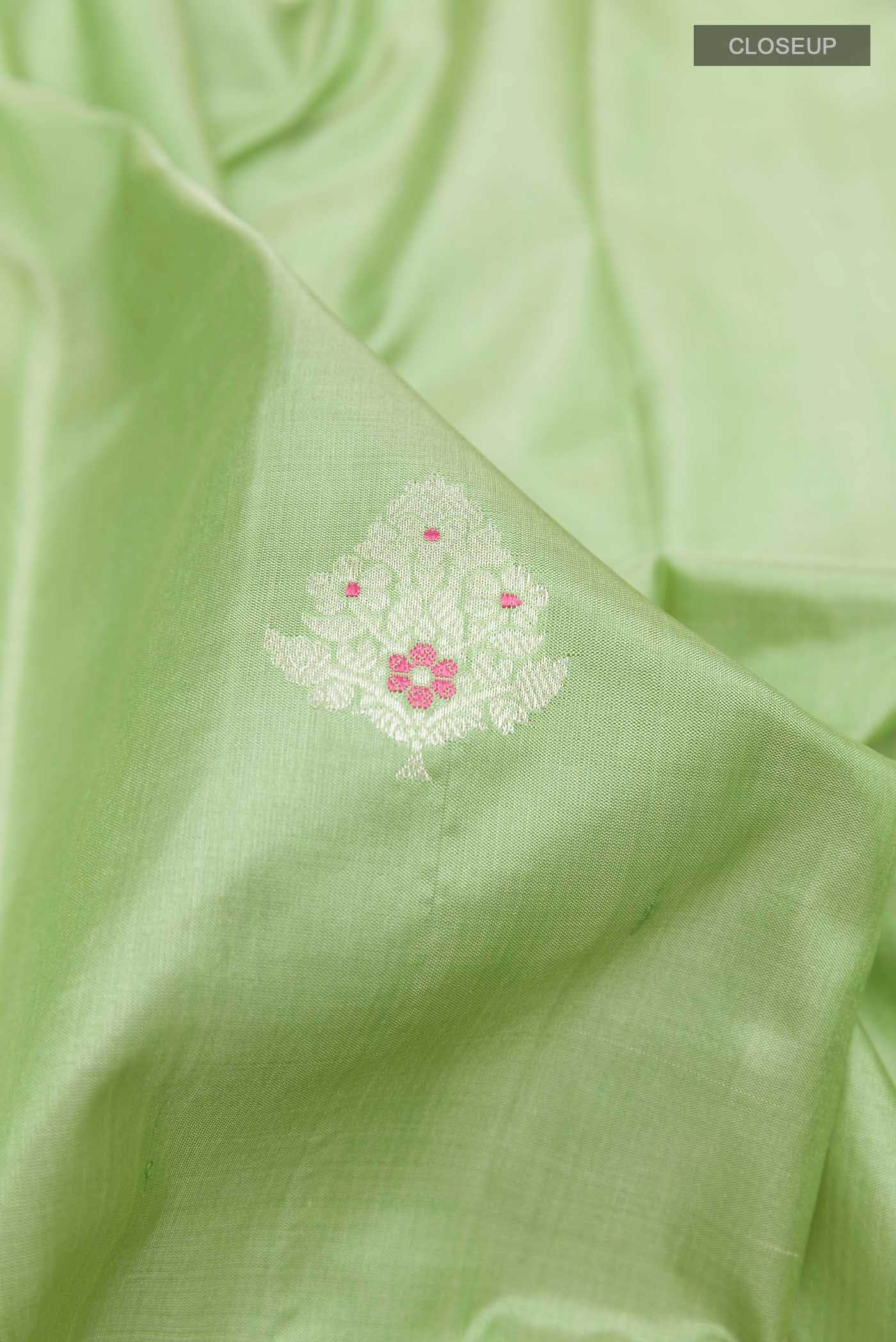 Sage Green Banarasi Katan Silk Saree