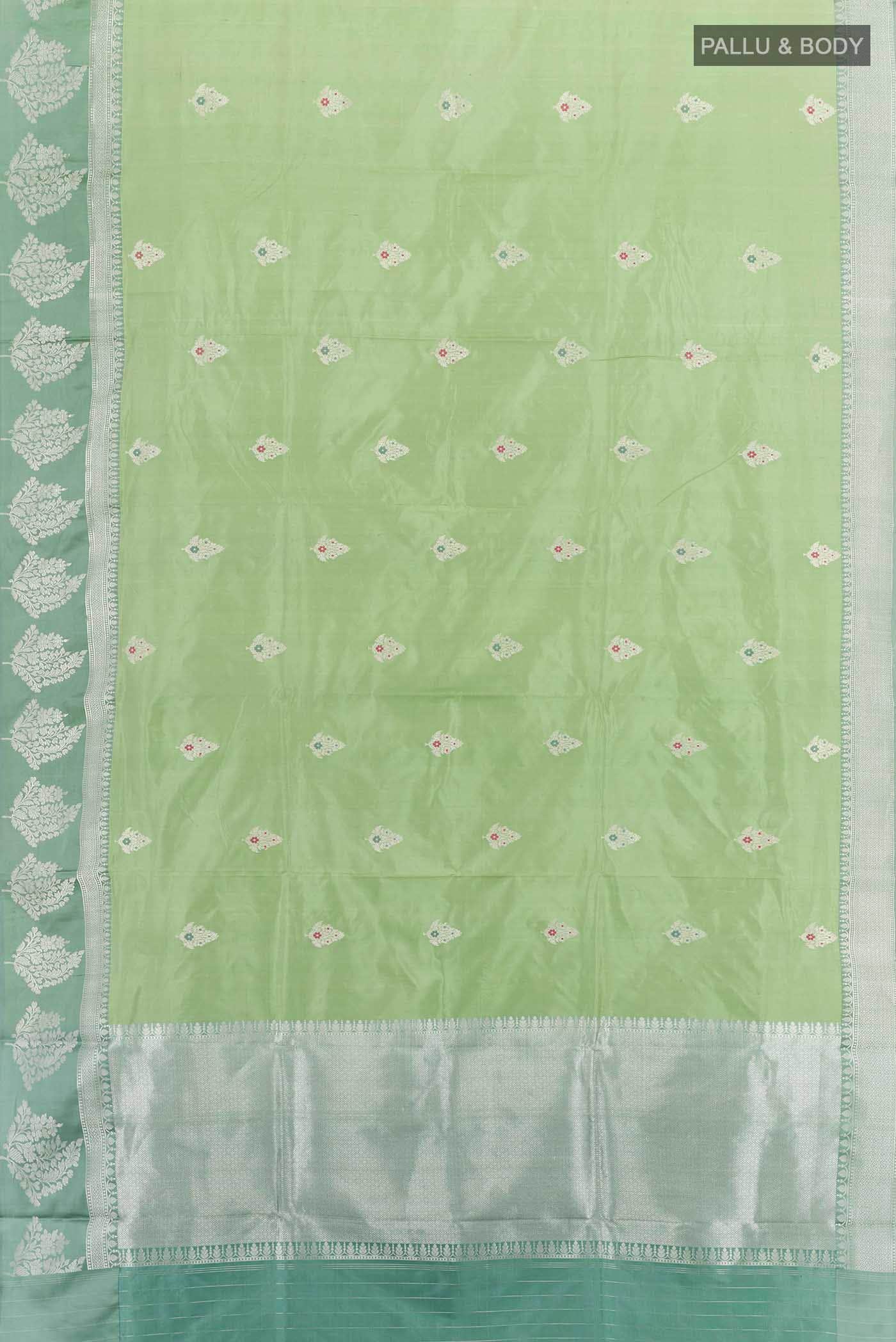Sage Green Banarasi Katan Silk Saree
