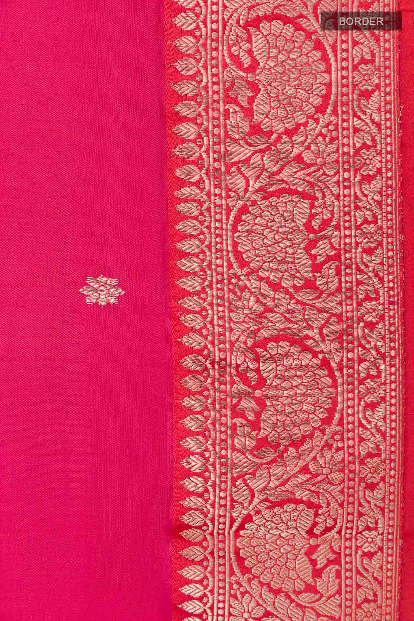 Dark Pink Banarasi Silk Saree