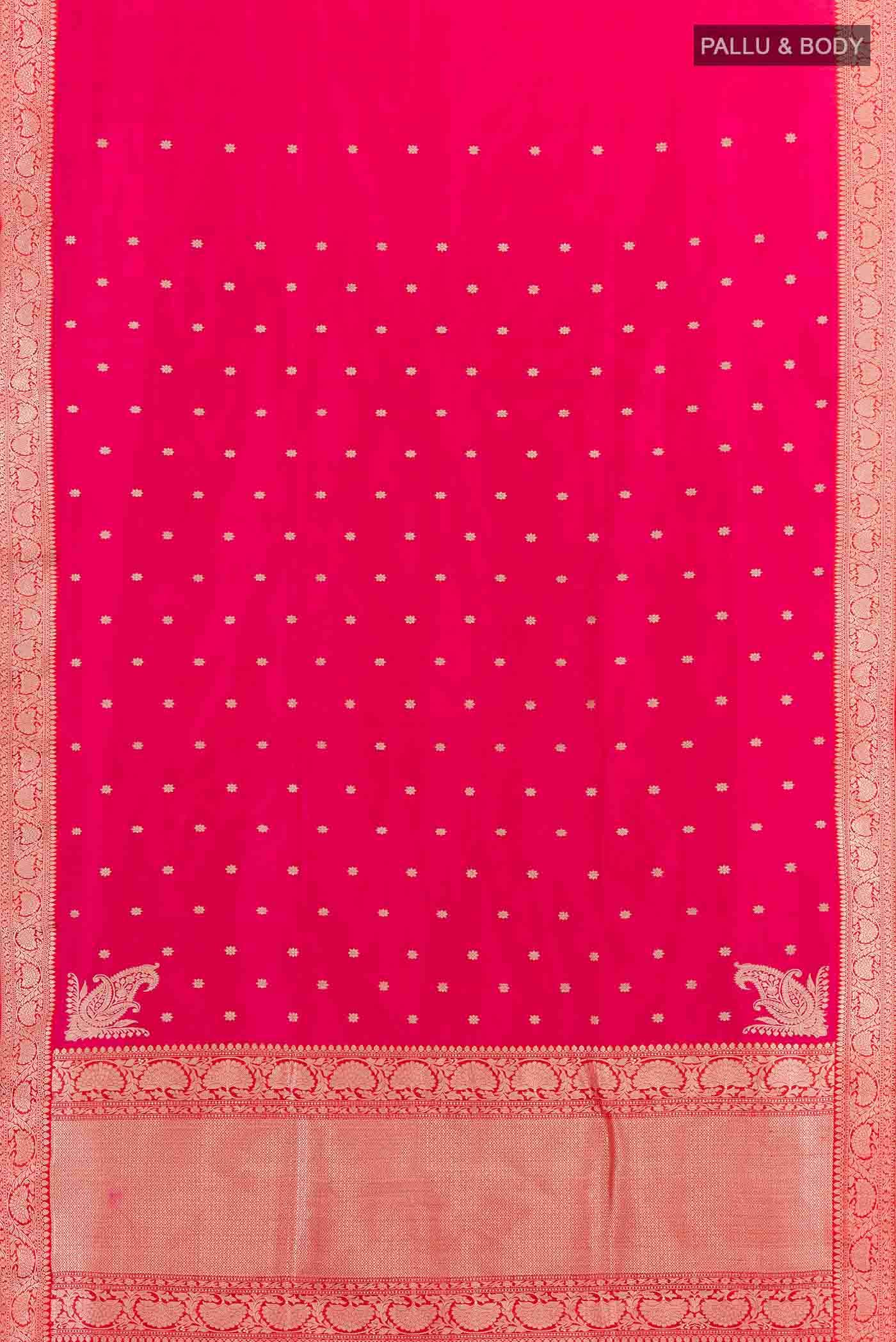 Dark Pink Banarasi Silk Saree