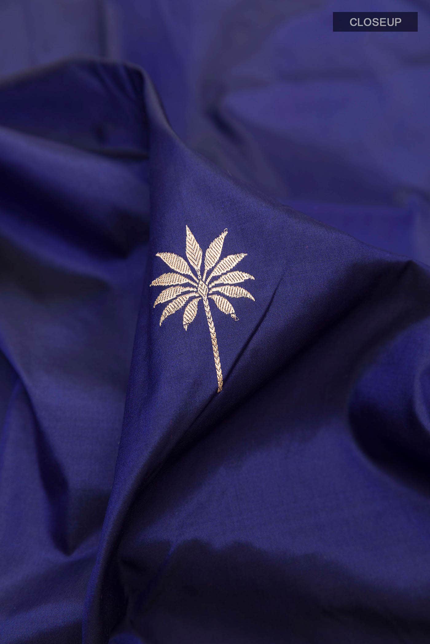 Navy Blue Banarasi Katan Silk Saree