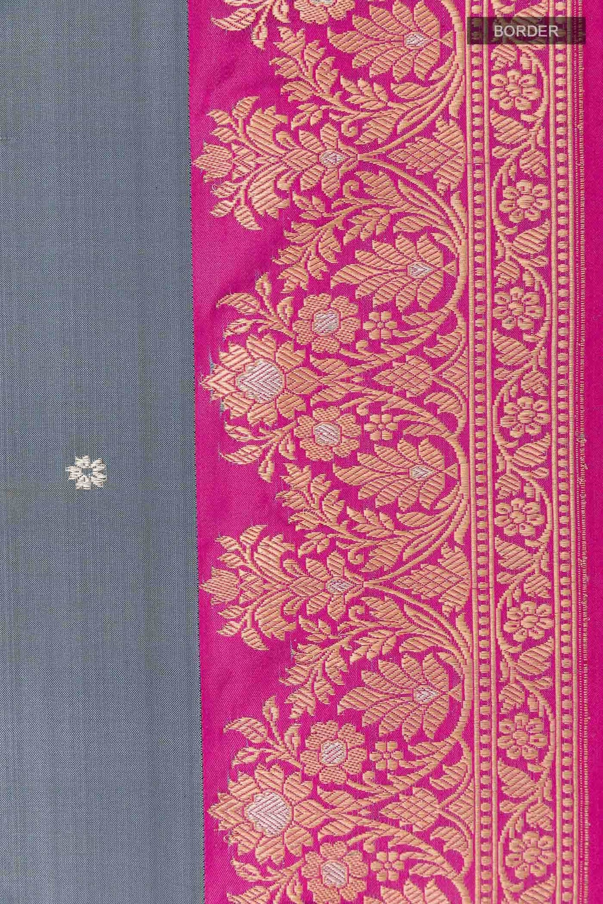 Grey Banarasi Katan Silk Saree